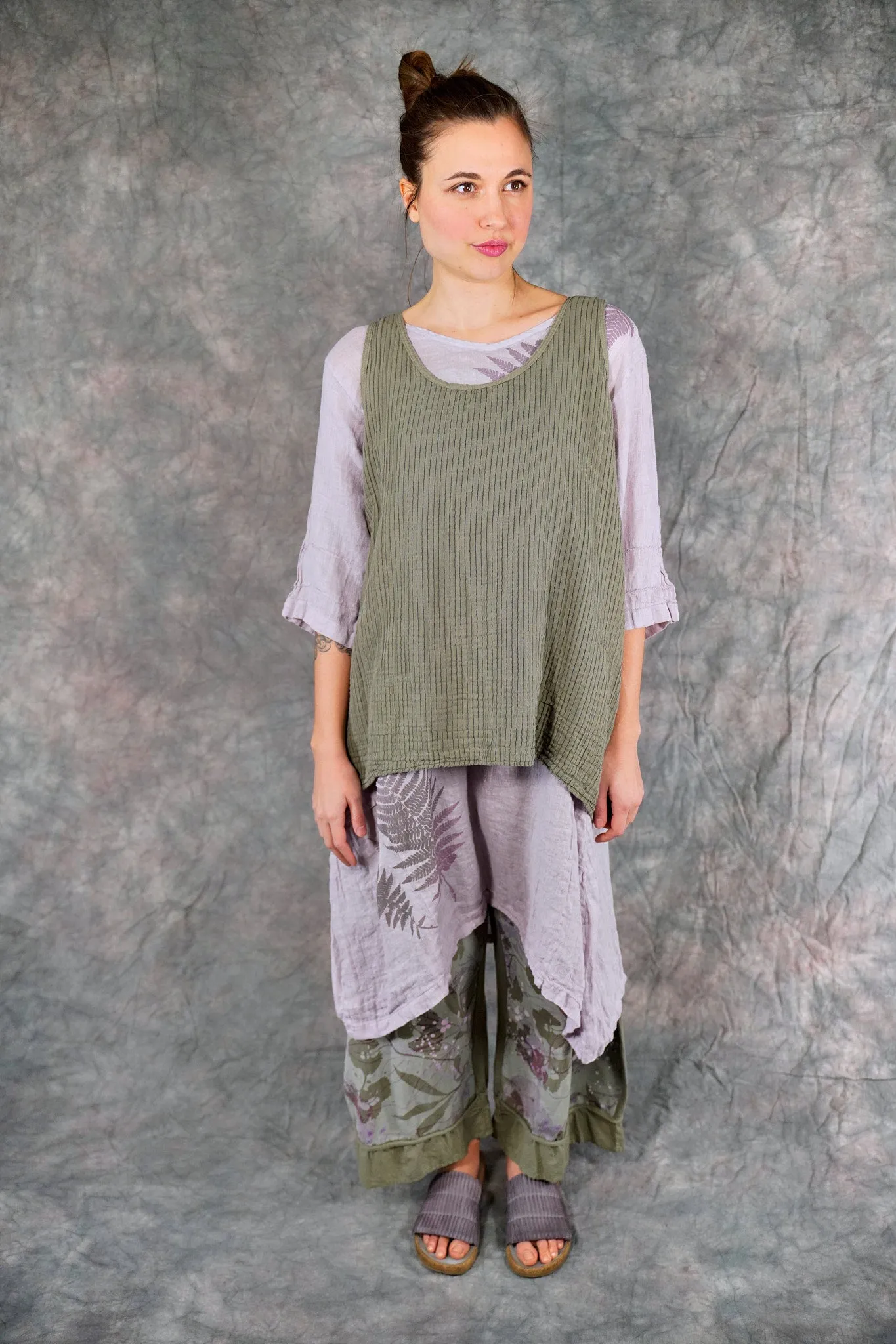 1196 Striped Layer Vest Caper-U