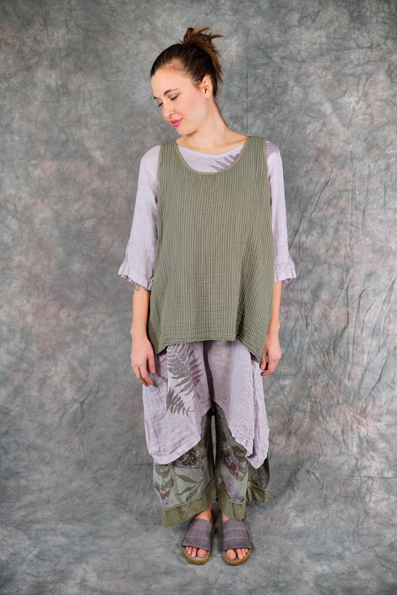 1196 Striped Layer Vest Caper-U