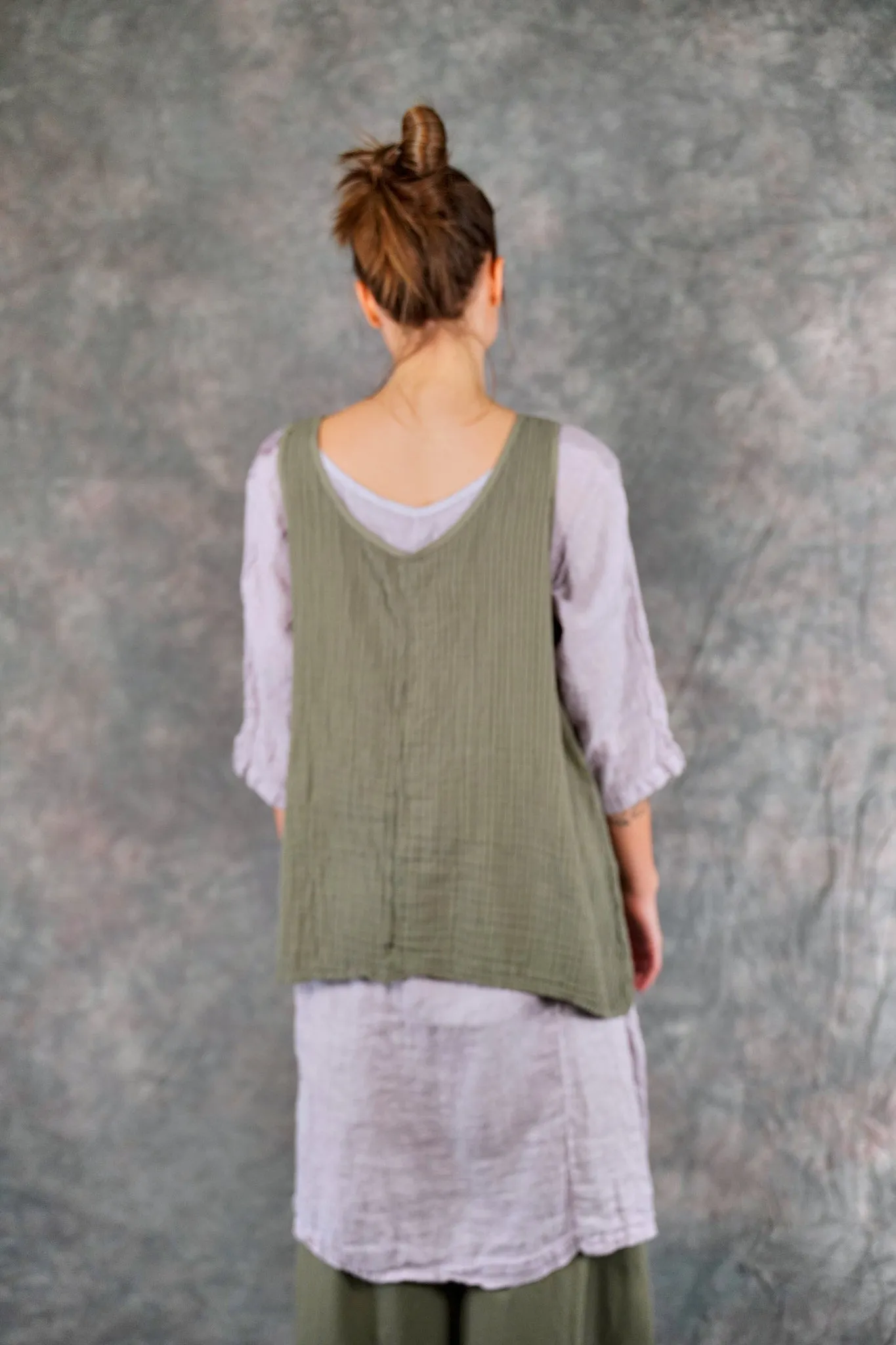 1196 Striped Layer Vest Caper-U