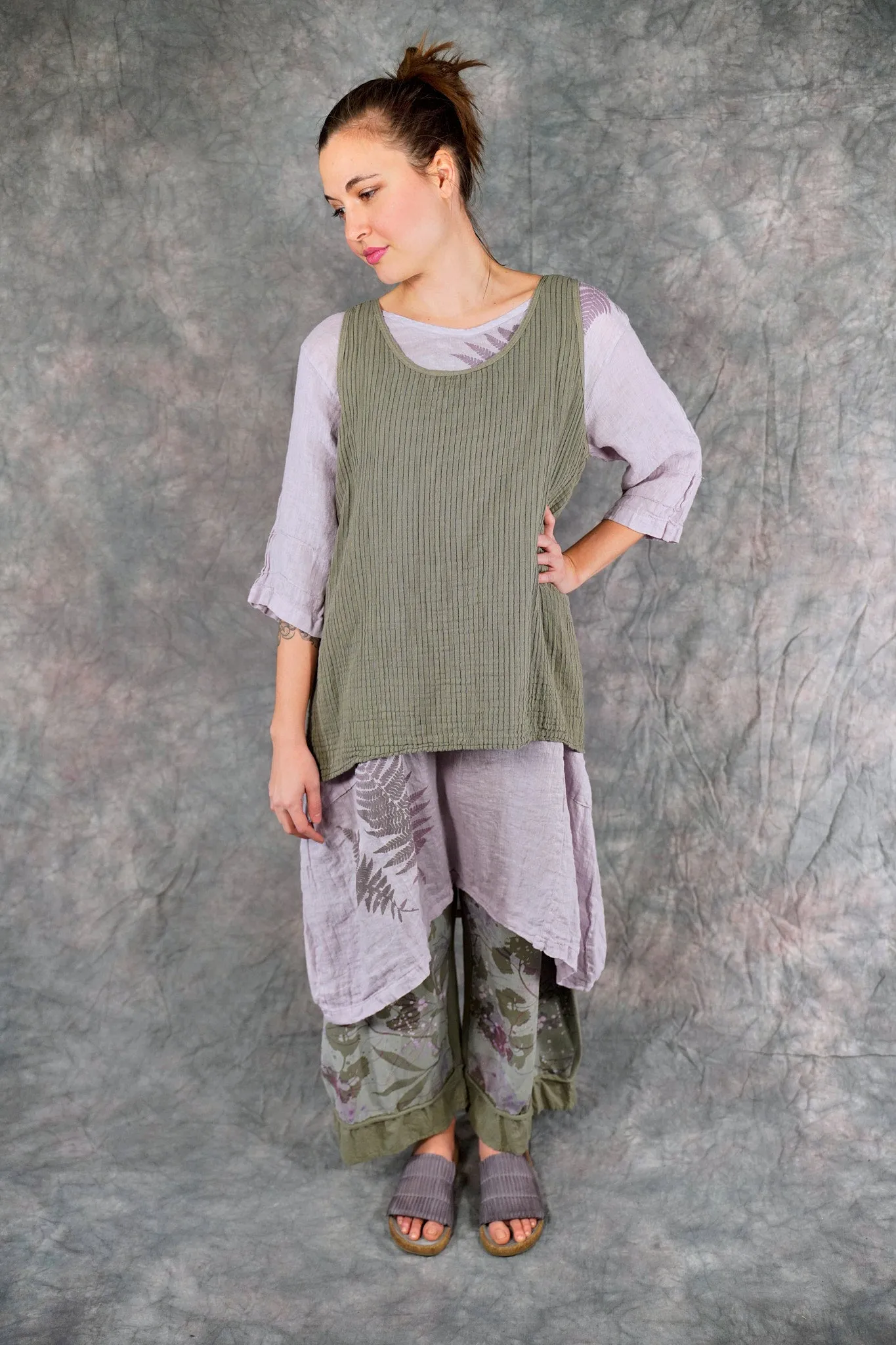 1196 Striped Layer Vest Caper-U