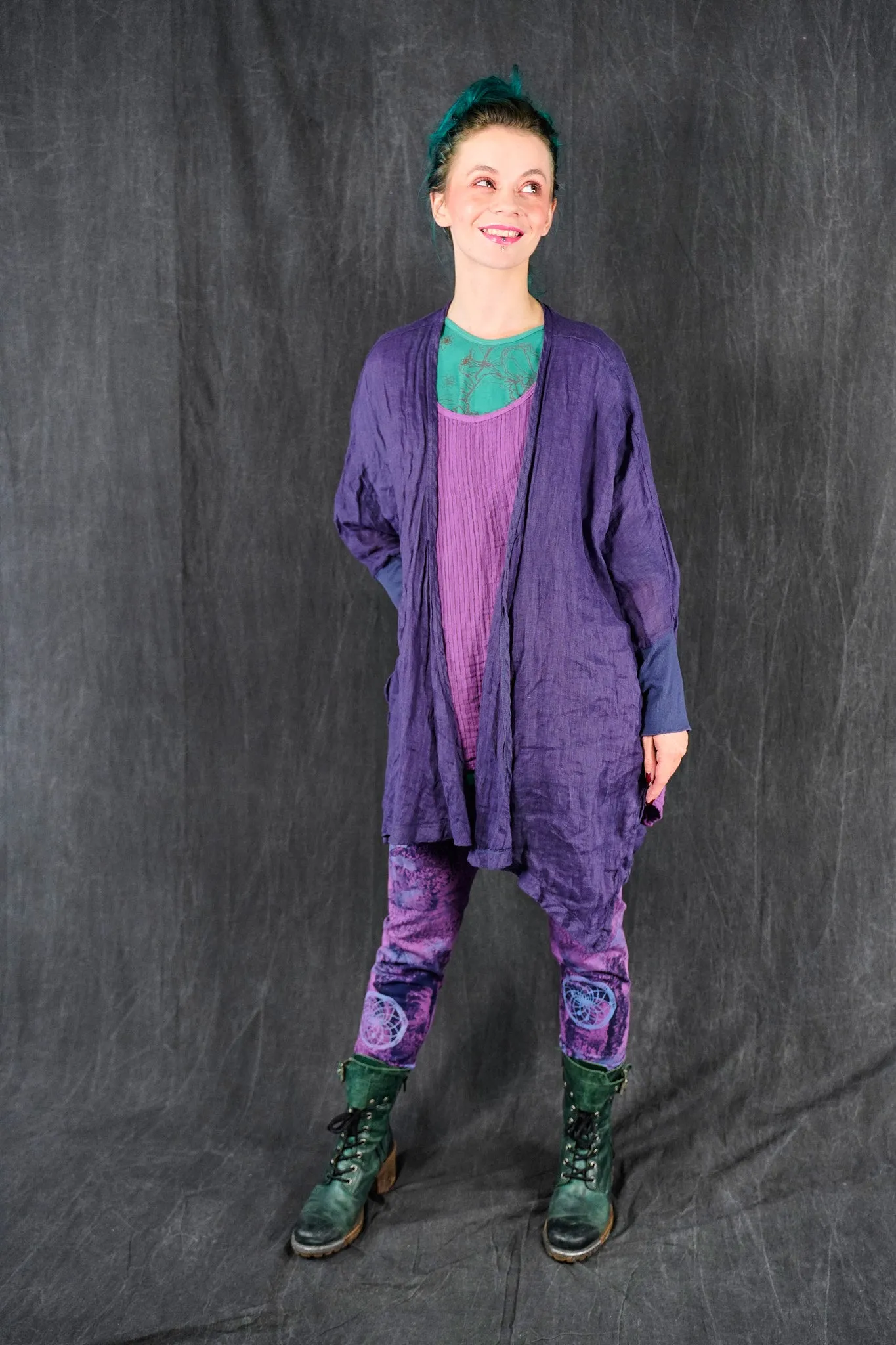 1196 Striped Layer Vest Wild Orchid-U