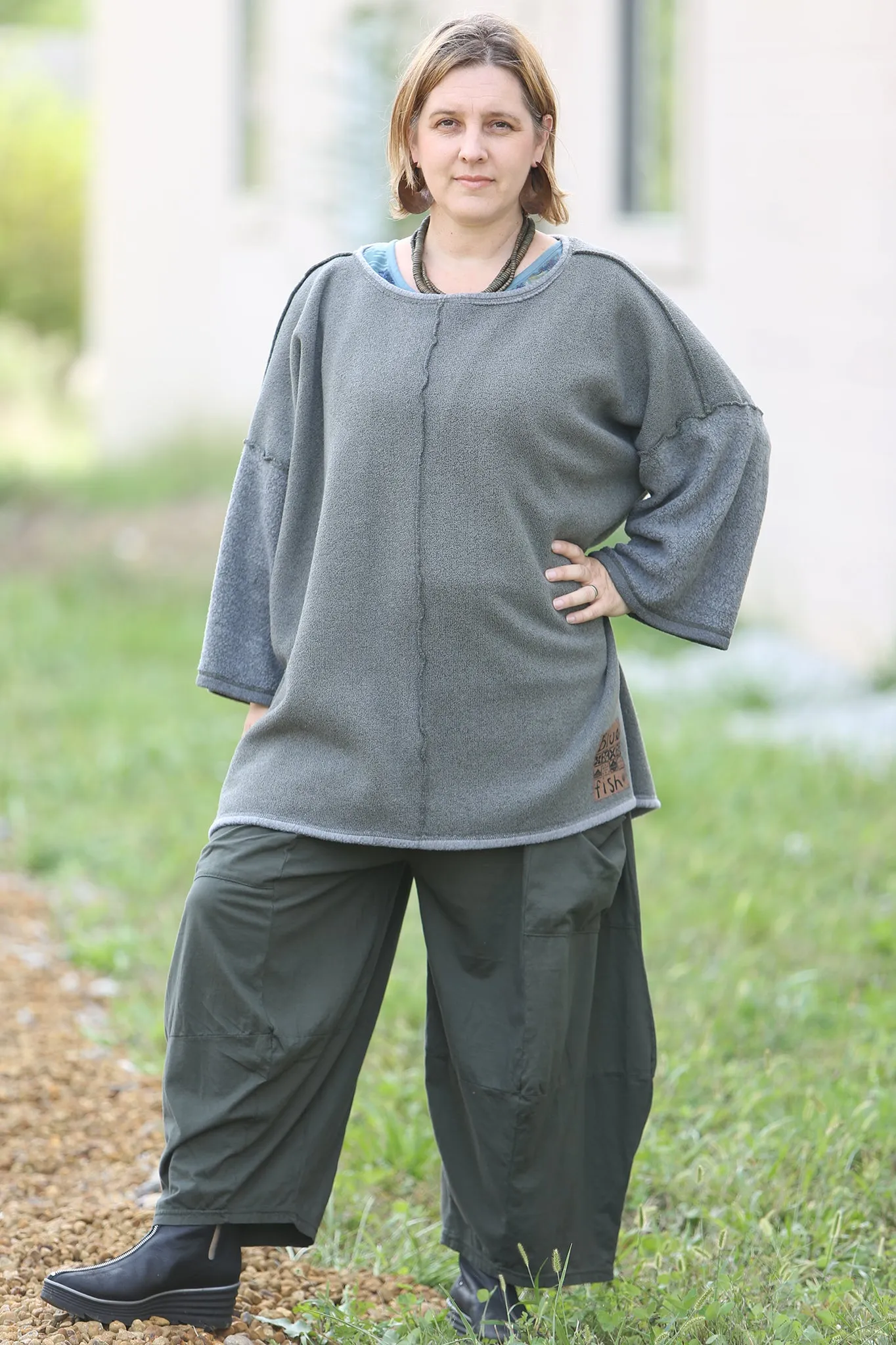 1249 Nanti Sherpa Knit Reversible Sweatshirt-Night Forest