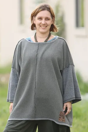 1249 Nanti Sherpa Knit Reversible Sweatshirt-Night Forest