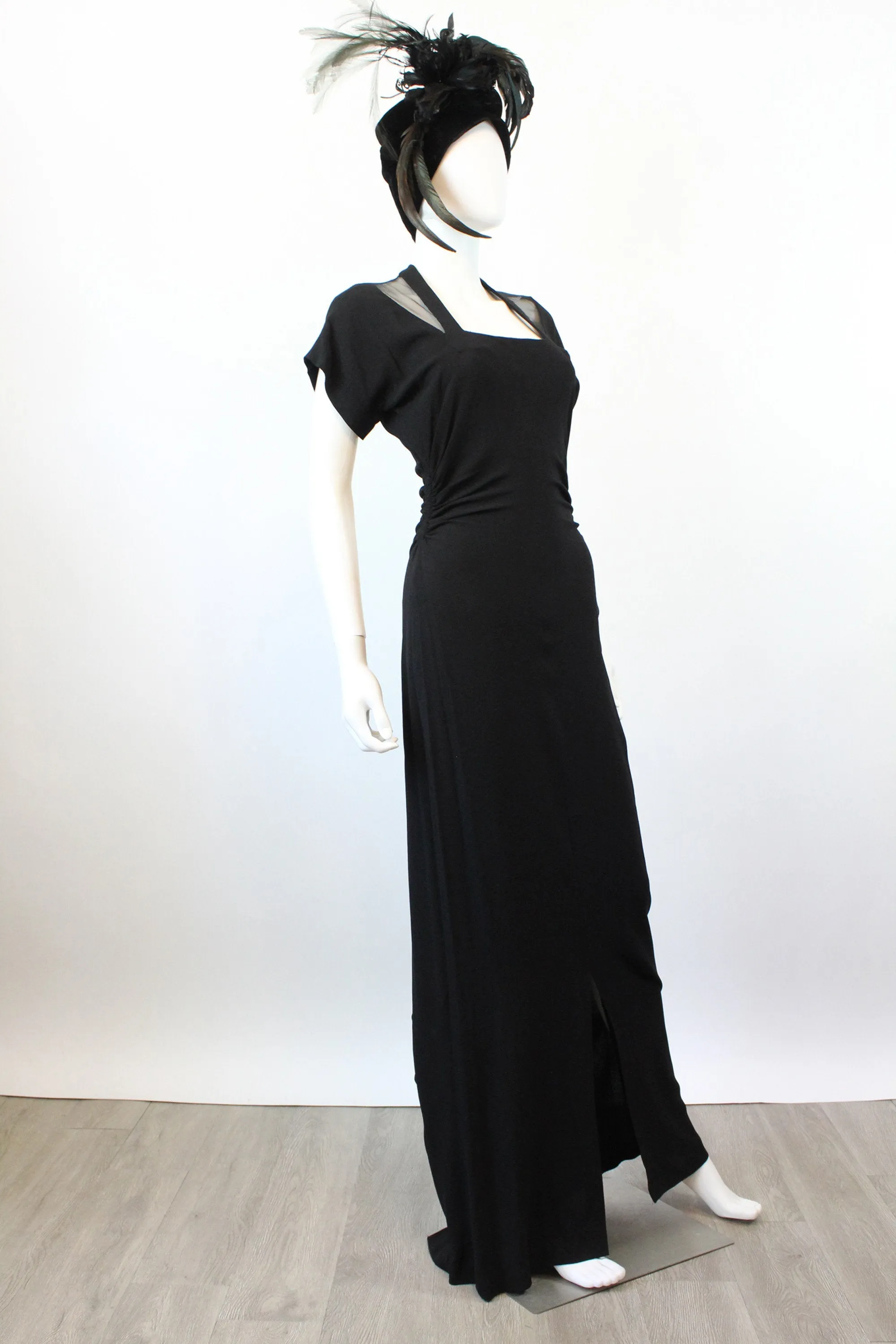 1940s MESH OPEN back gown dress xs small | new fall