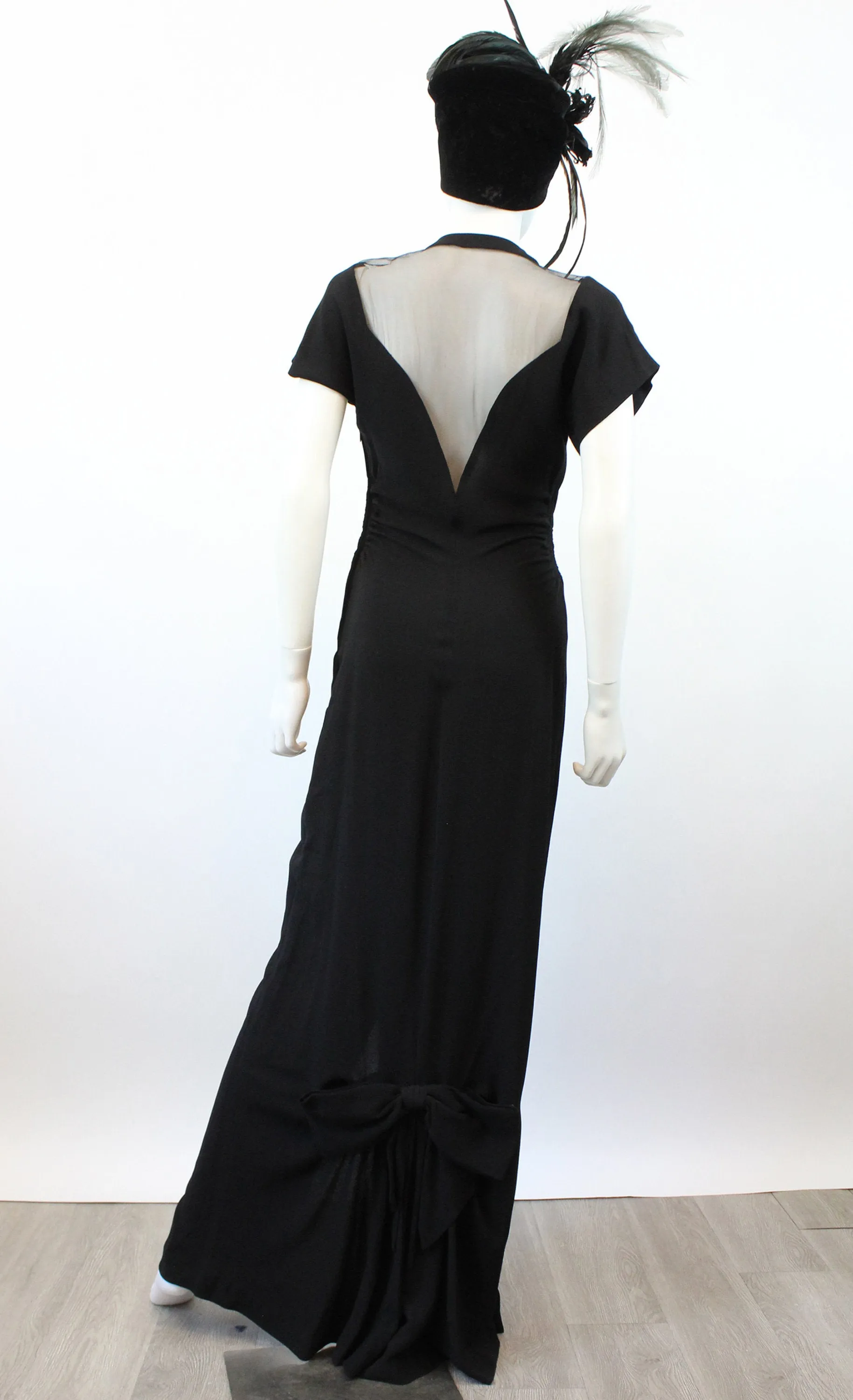 1940s MESH OPEN back gown dress xs small | new fall
