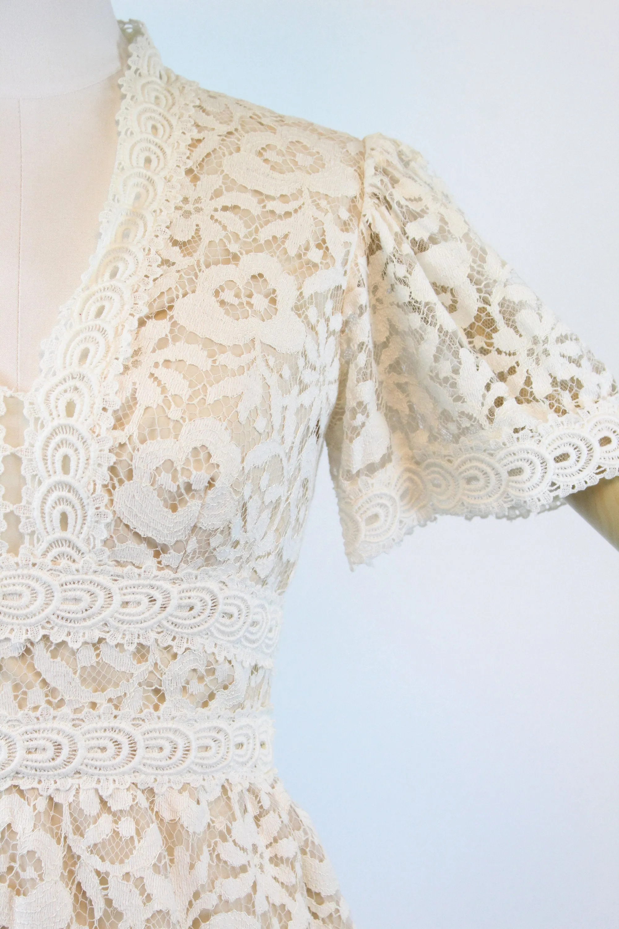 1970s VICTOR COSTA lace wedding dress xs | new spring summer