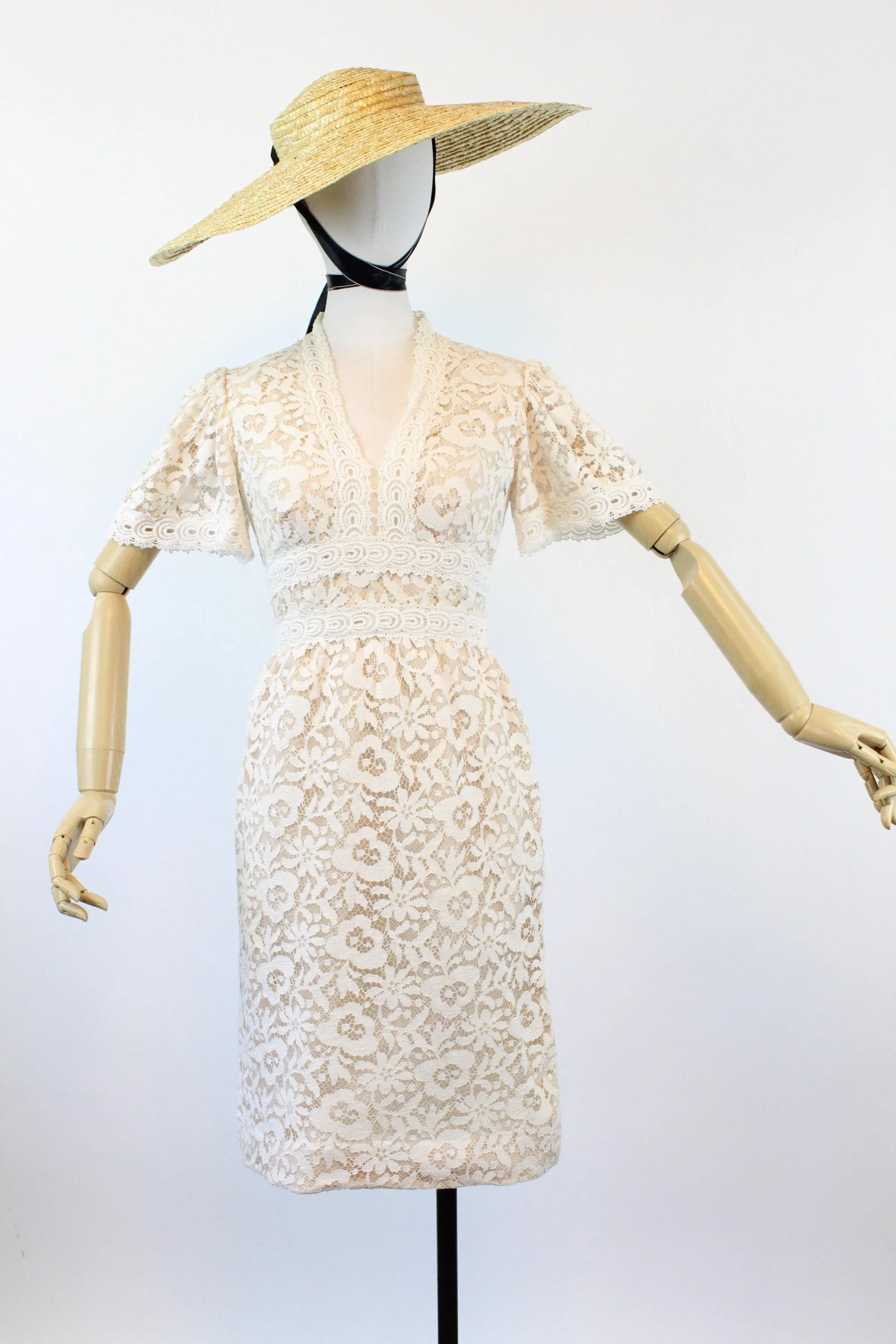 1970s VICTOR COSTA lace wedding dress xs | new spring summer