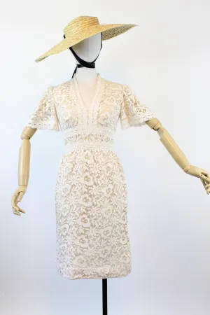 1970s VICTOR COSTA lace wedding dress xs | new spring summer