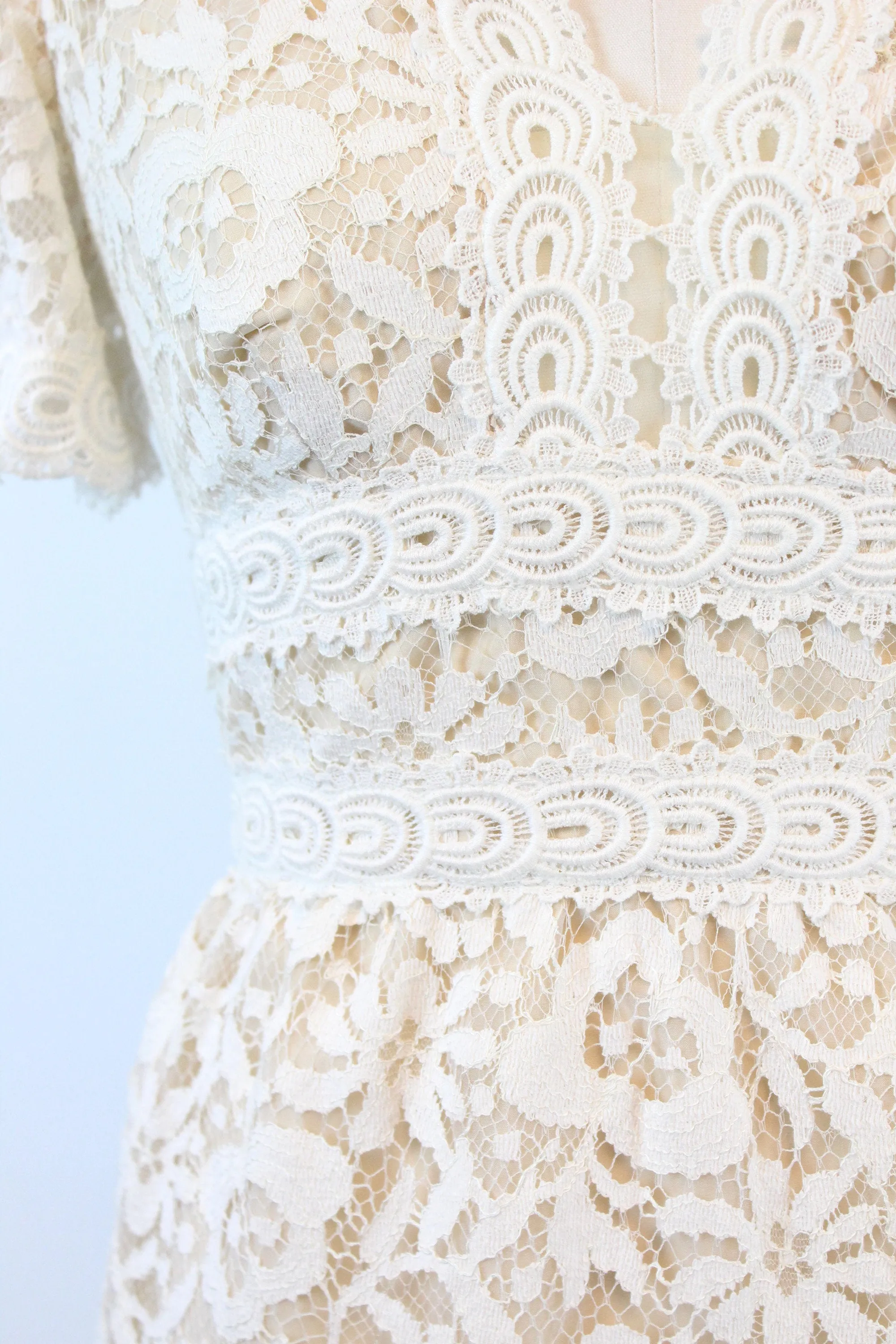 1970s VICTOR COSTA lace wedding dress xs | new spring summer