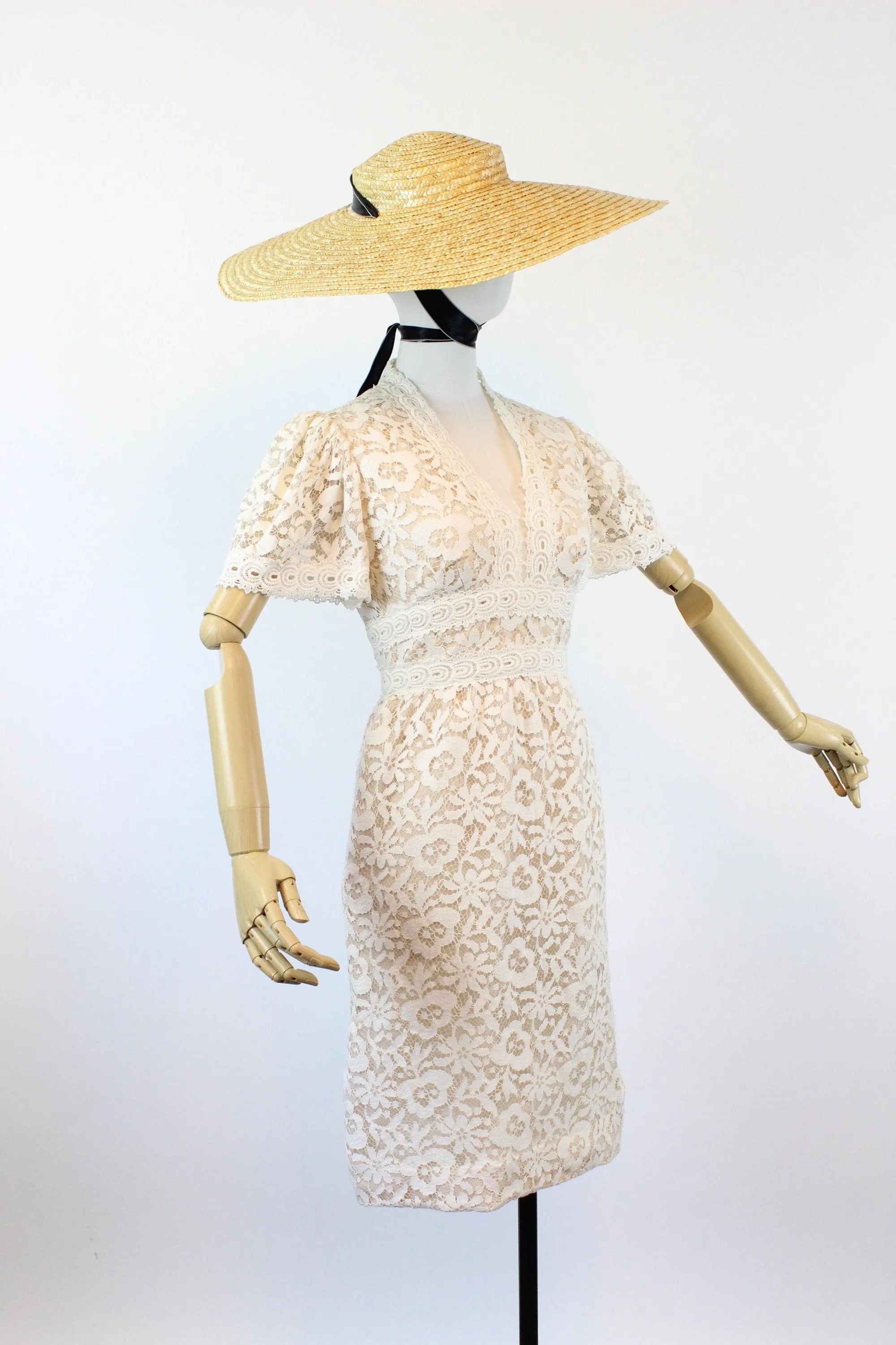 1970s VICTOR COSTA lace wedding dress xs | new spring summer