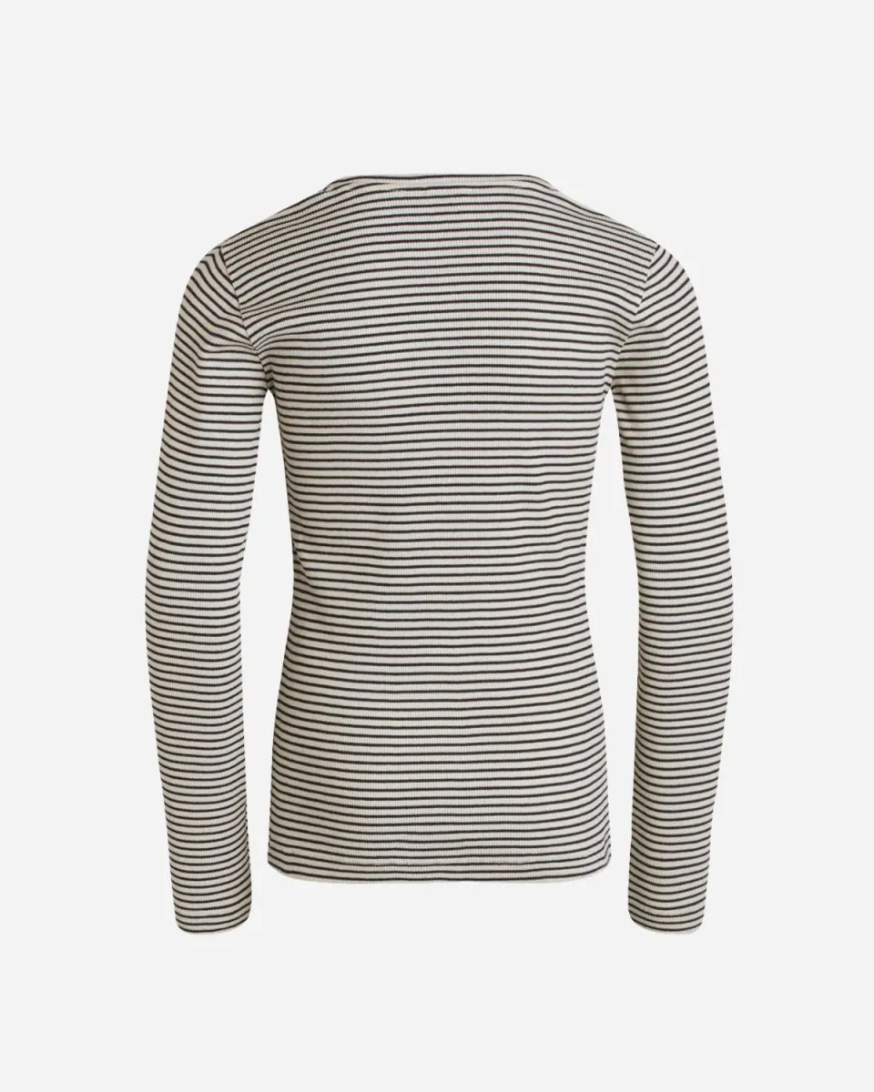 2x2 Cotton Stripe Talino Top - Whitecap Gray/Black