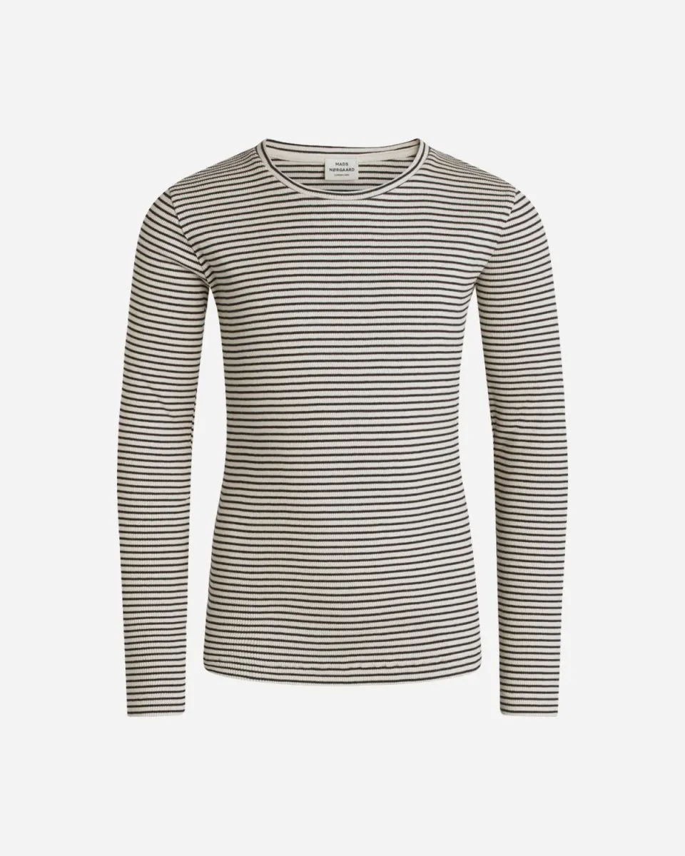 2x2 Cotton Stripe Talino Top - Whitecap Gray/Black