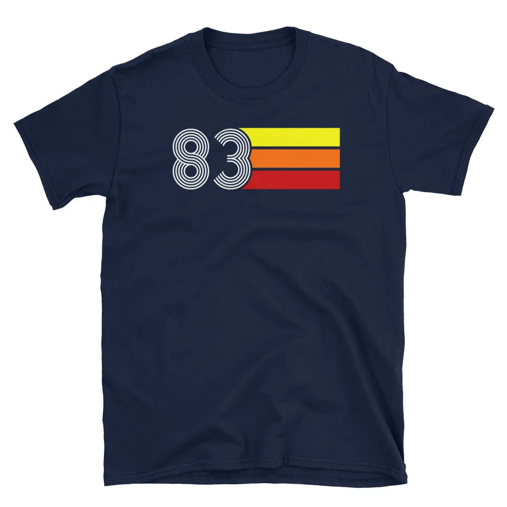 83 - RETRO TRI-LINE MEN'S WOMEN'S SHORT-SLEEVE UNISEX T-SHIRT