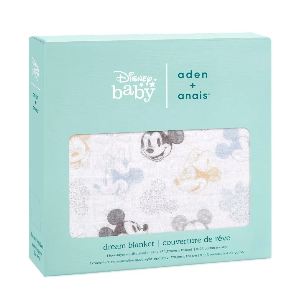 ADEN   ANAIS Cotton Muslin Dream Blanket - Mickey Mouse   Minnie Mouse