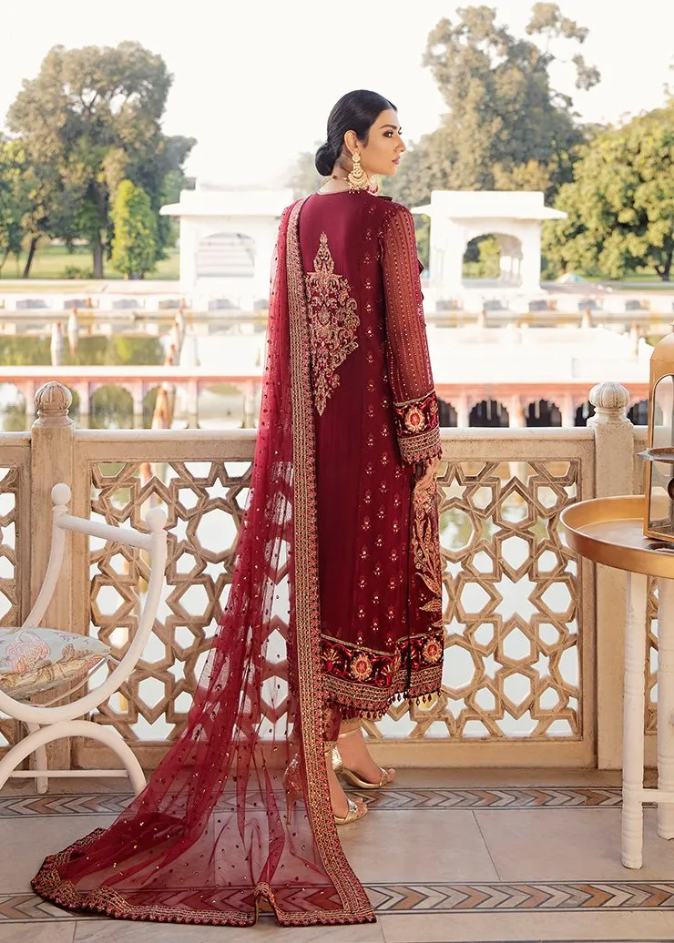 Afrozeh Chiffon Wear in Maroon Color #Y6195