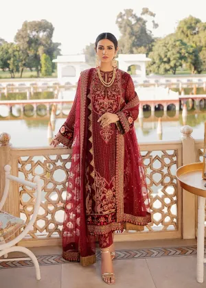 Afrozeh Chiffon Wear in Maroon Color #Y6195