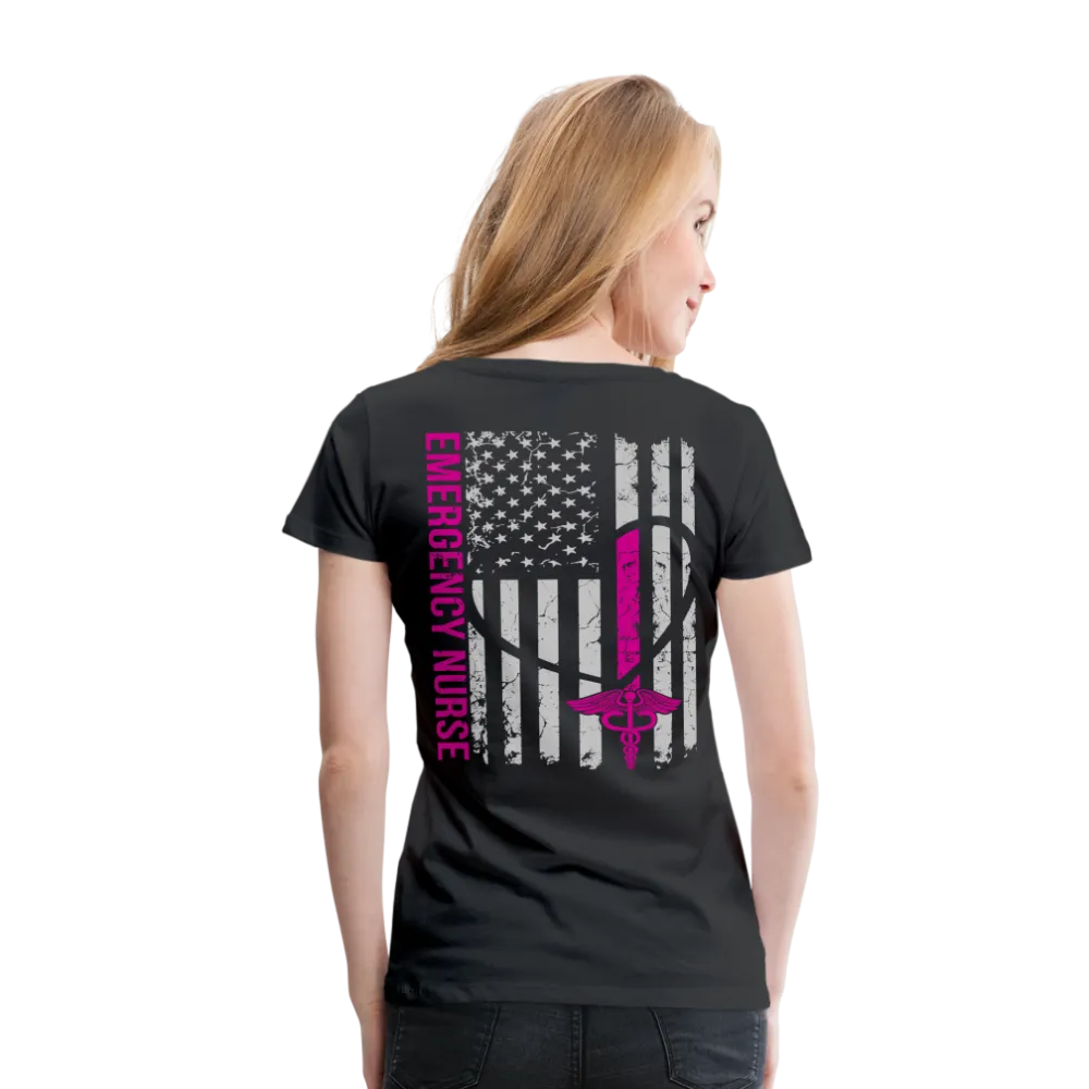 Ainsley Emergency Nurse Flag Women's Premium T-Shirt
