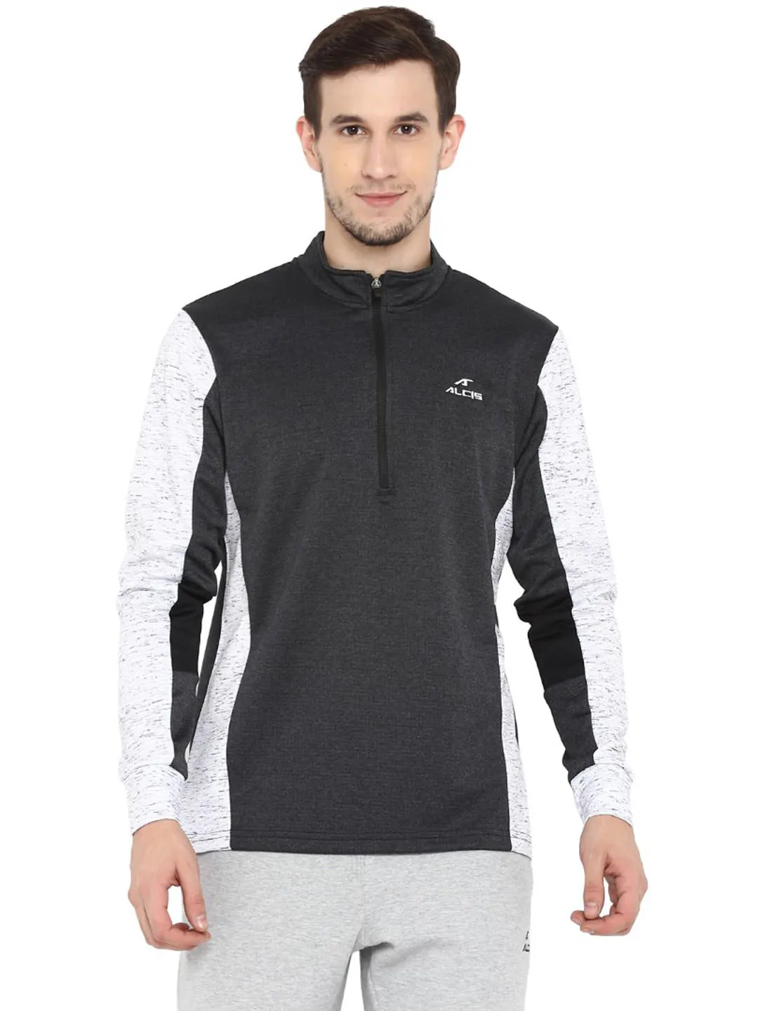 Alcis Men Solid Black Sweatshirt