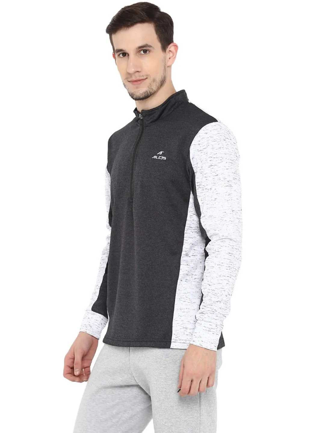 Alcis Men Solid Black Sweatshirt