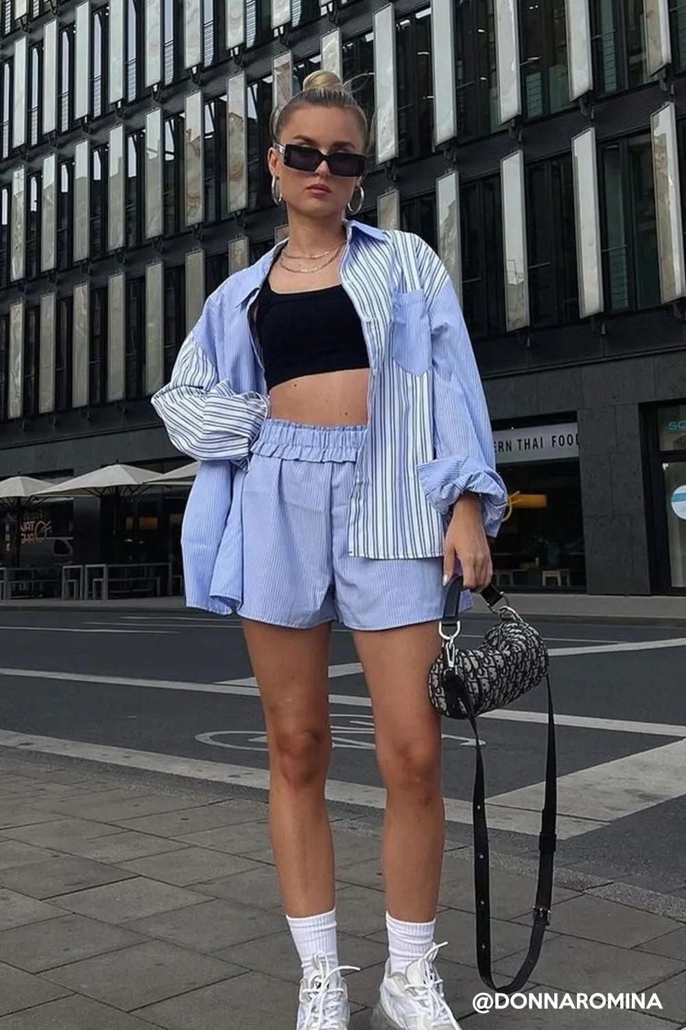 Alex Striped Shirt and Short Set