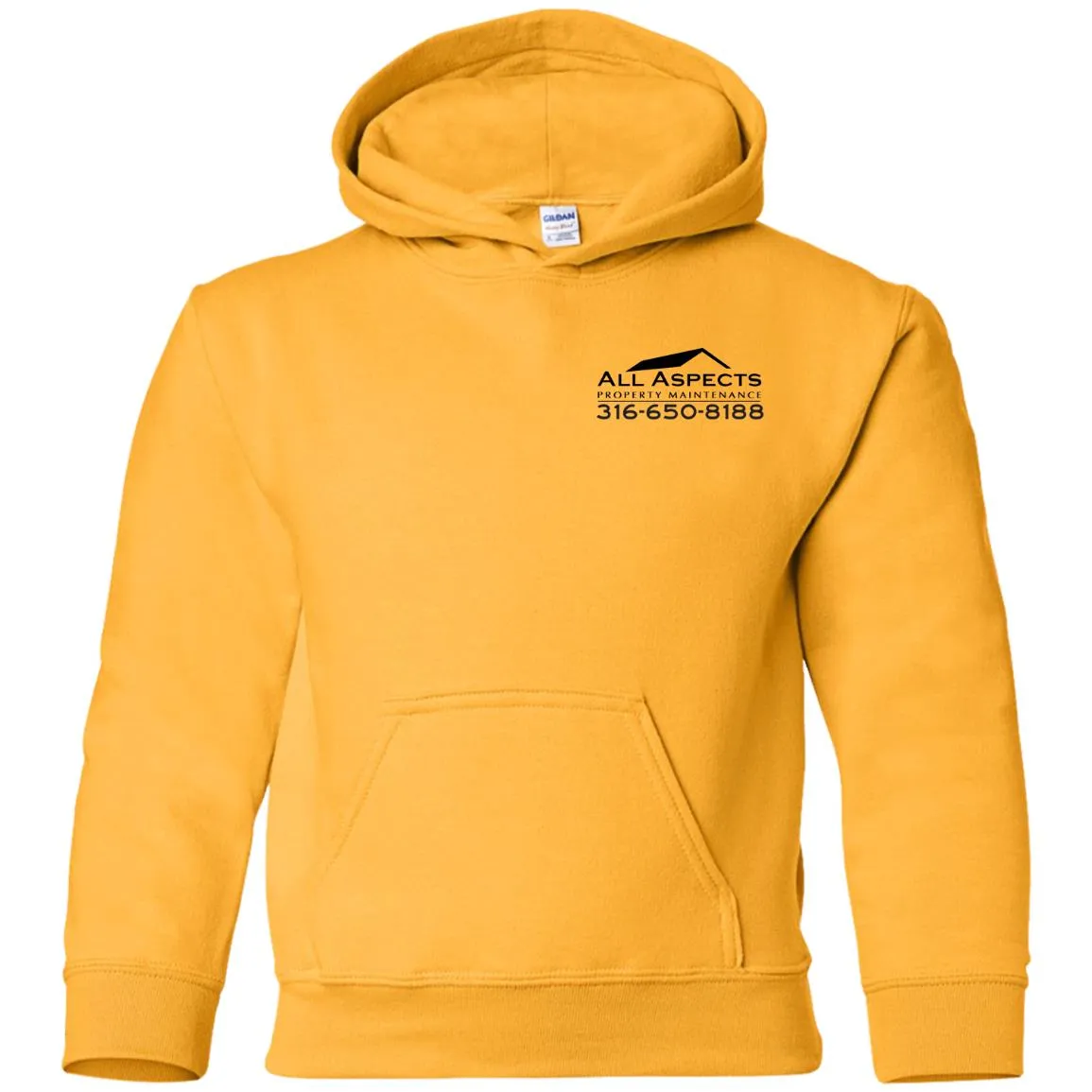 All Aspects 2-sided print black logo G185B Gildan Youth Pullover Hoodie