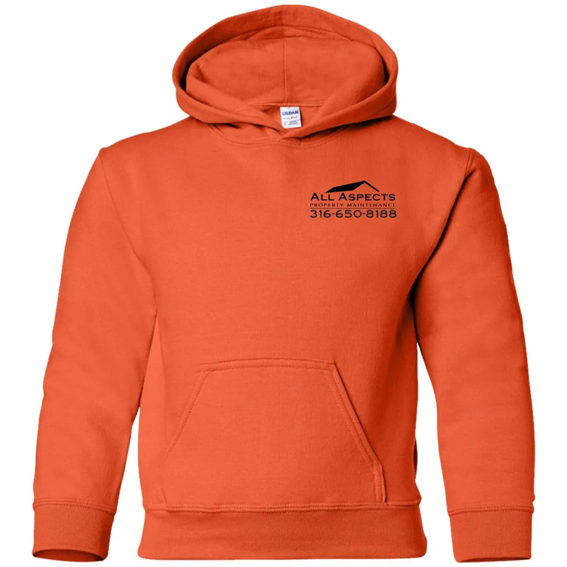 All Aspects 2-sided print black logo G185B Gildan Youth Pullover Hoodie