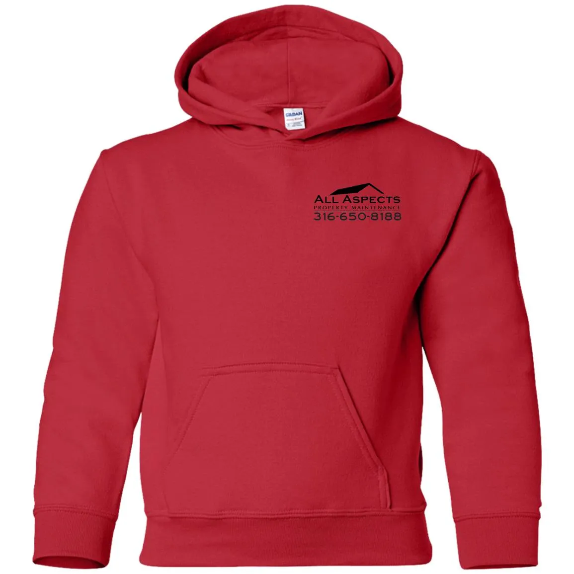 All Aspects 2-sided print black logo G185B Gildan Youth Pullover Hoodie