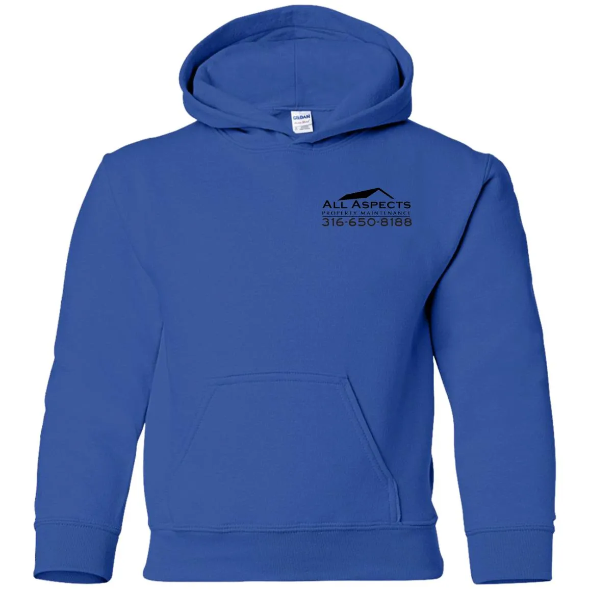 All Aspects 2-sided print black logo G185B Gildan Youth Pullover Hoodie