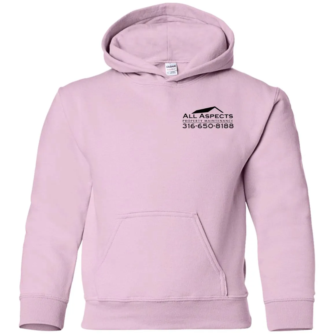 All Aspects 2-sided print black logo G185B Gildan Youth Pullover Hoodie