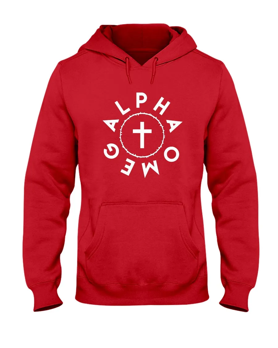 Alpha Omega-Crown and Cross - Big-N-Tall-Hoodie