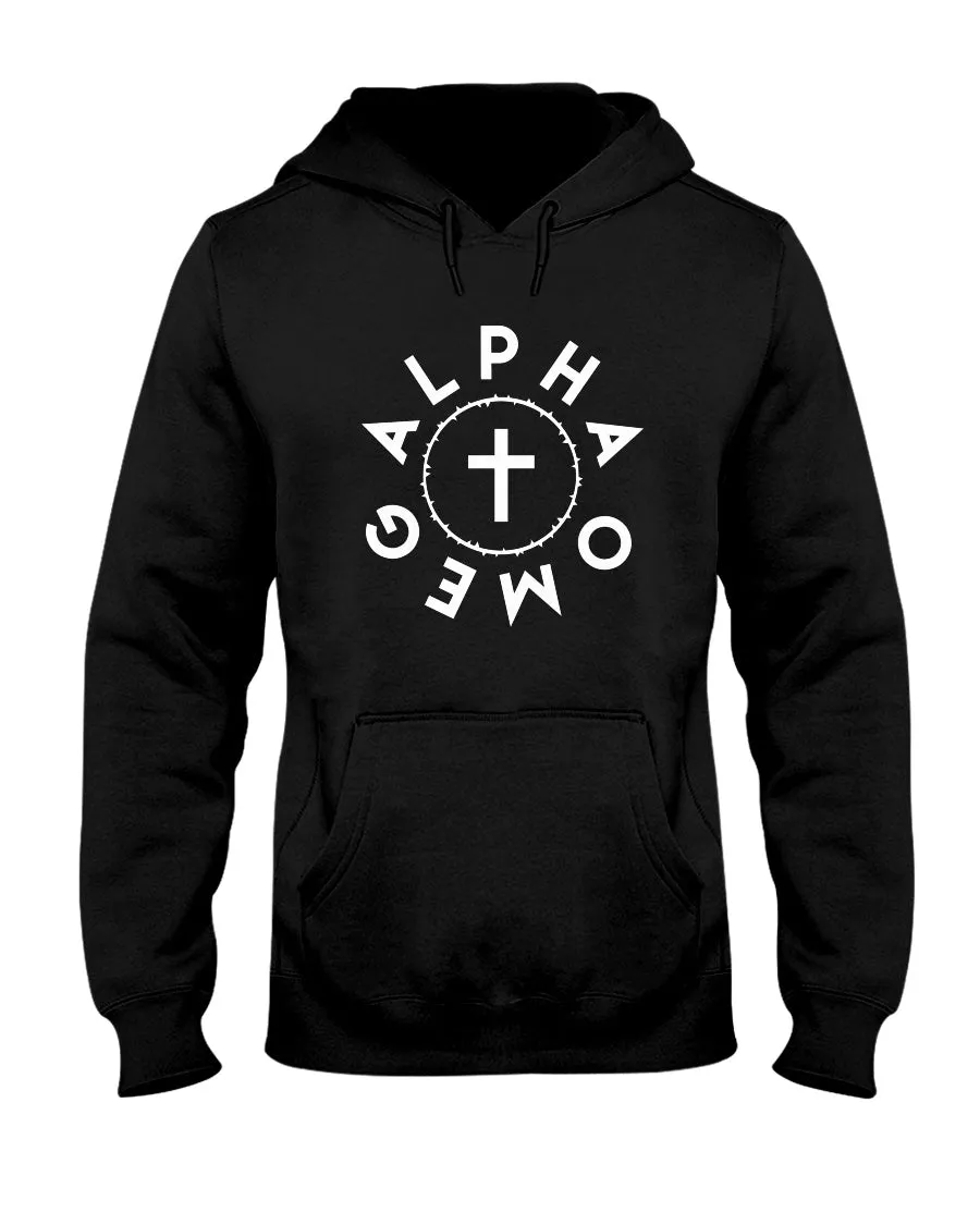 Alpha Omega-Crown and Cross - Big-N-Tall-Hoodie