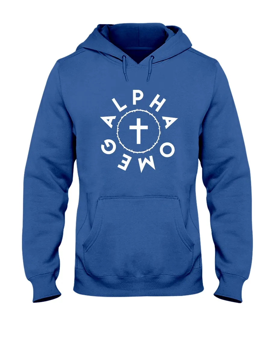 Alpha Omega-Crown and Cross - Big-N-Tall-Hoodie