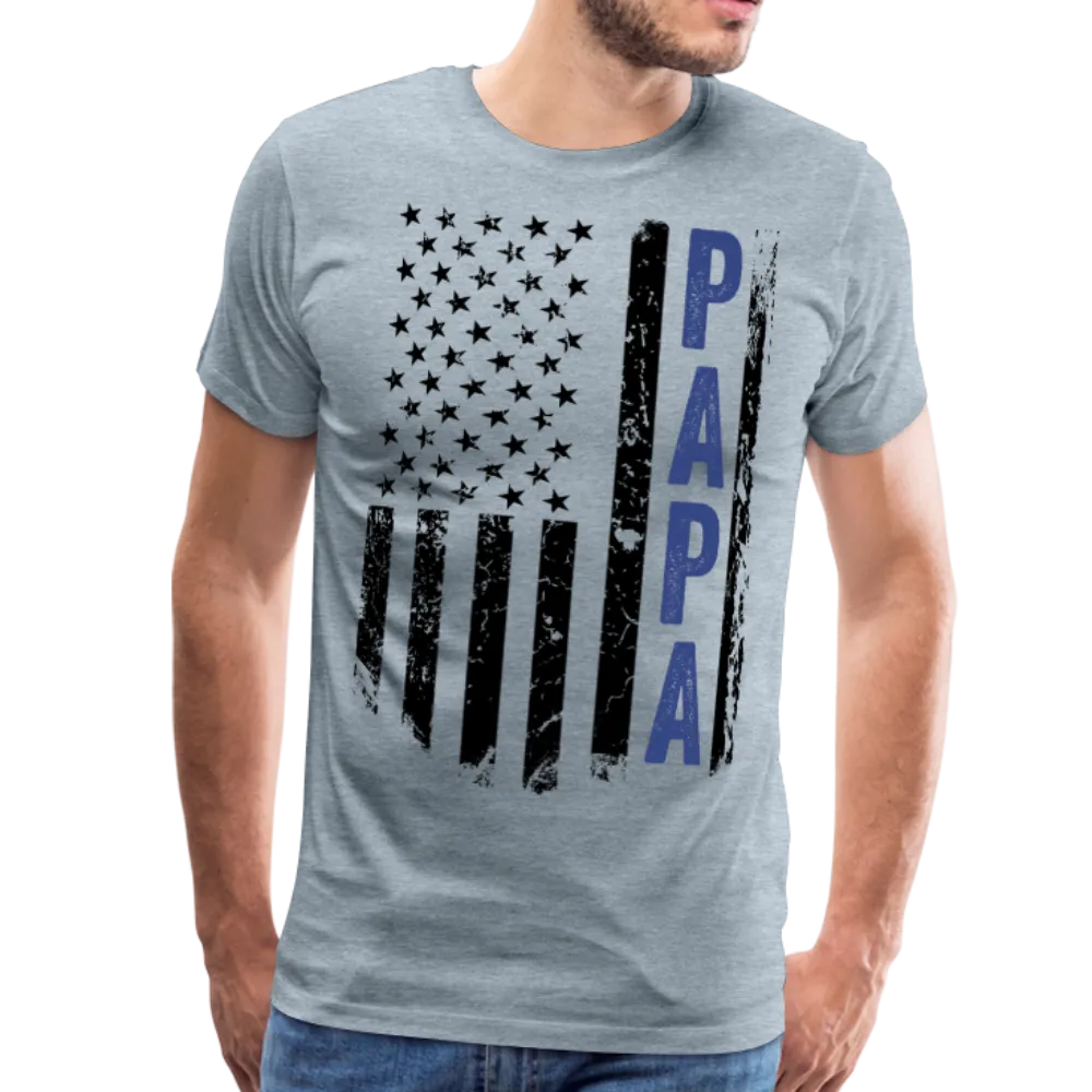 American Papa Blue Men's Premium T-Shirt (CK1840)