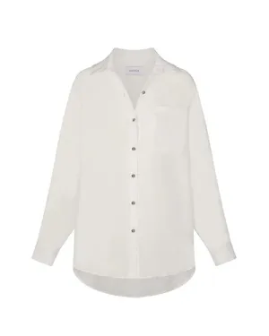 ANEMOS | Oversized Button Down Pool Shirt Dress | White