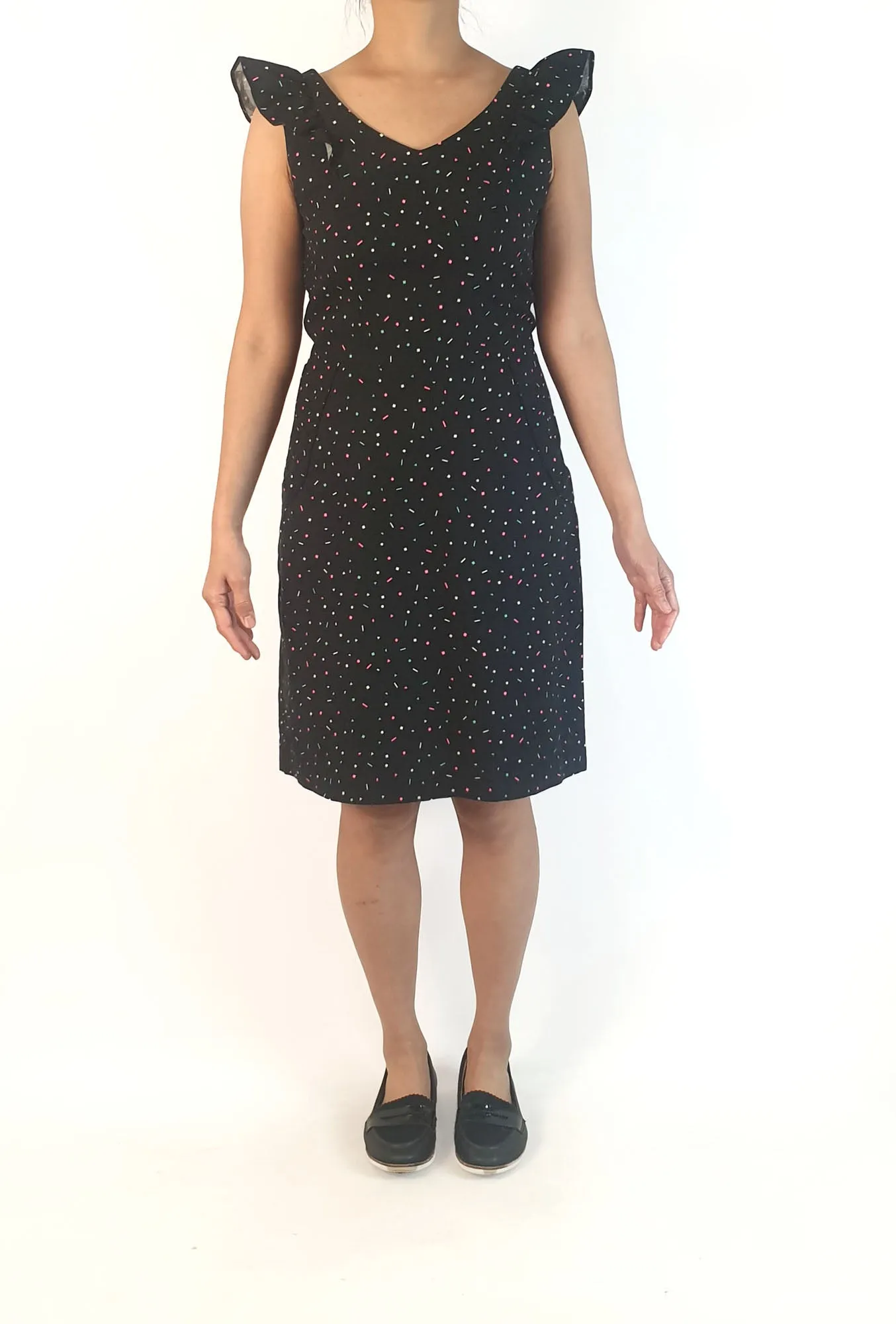 Anna Flynn black-based unique print dress size 10