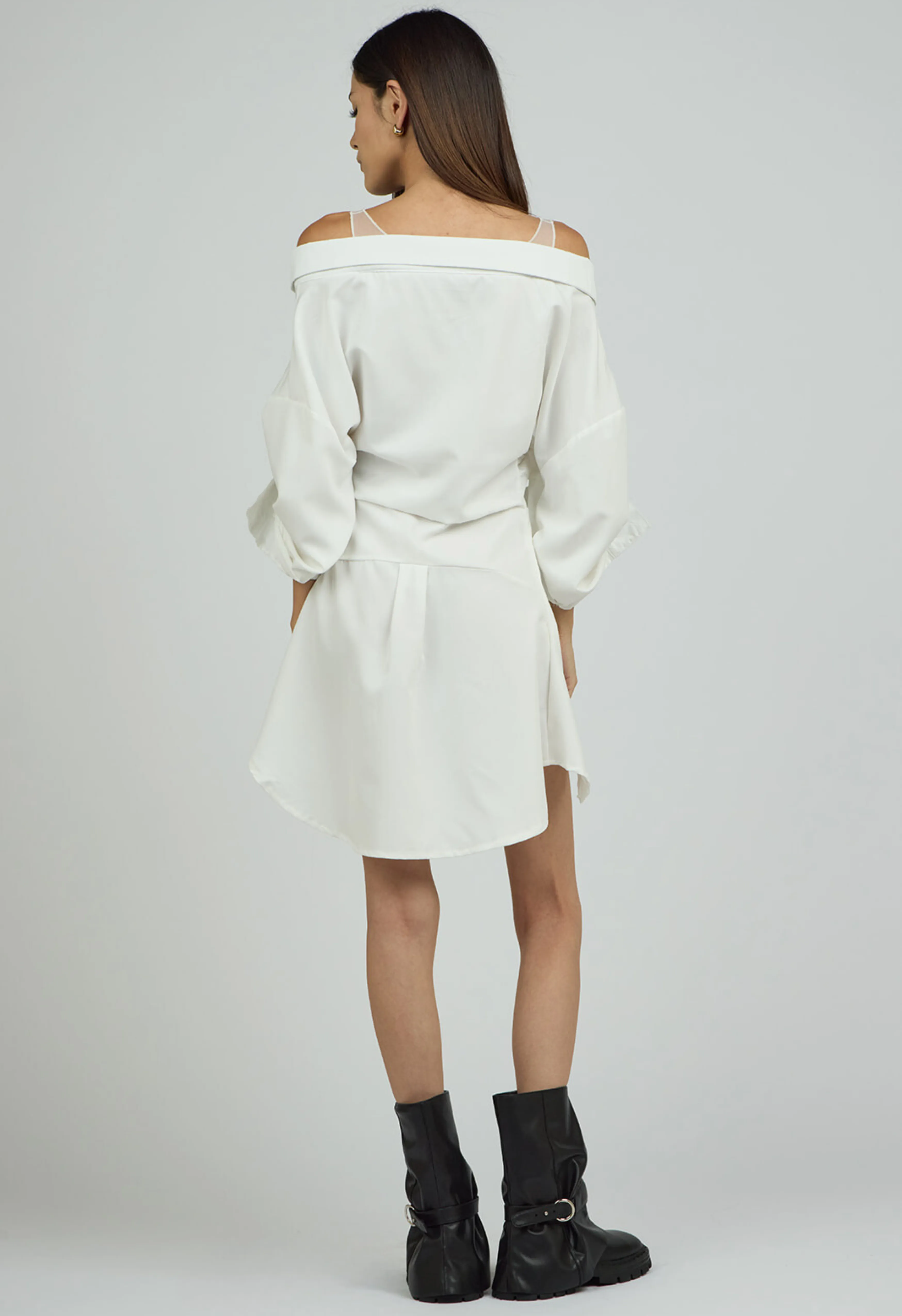 Aria Button Mini Shirt Dress