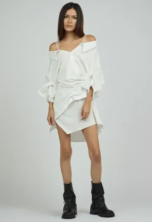 Aria Button Mini Shirt Dress