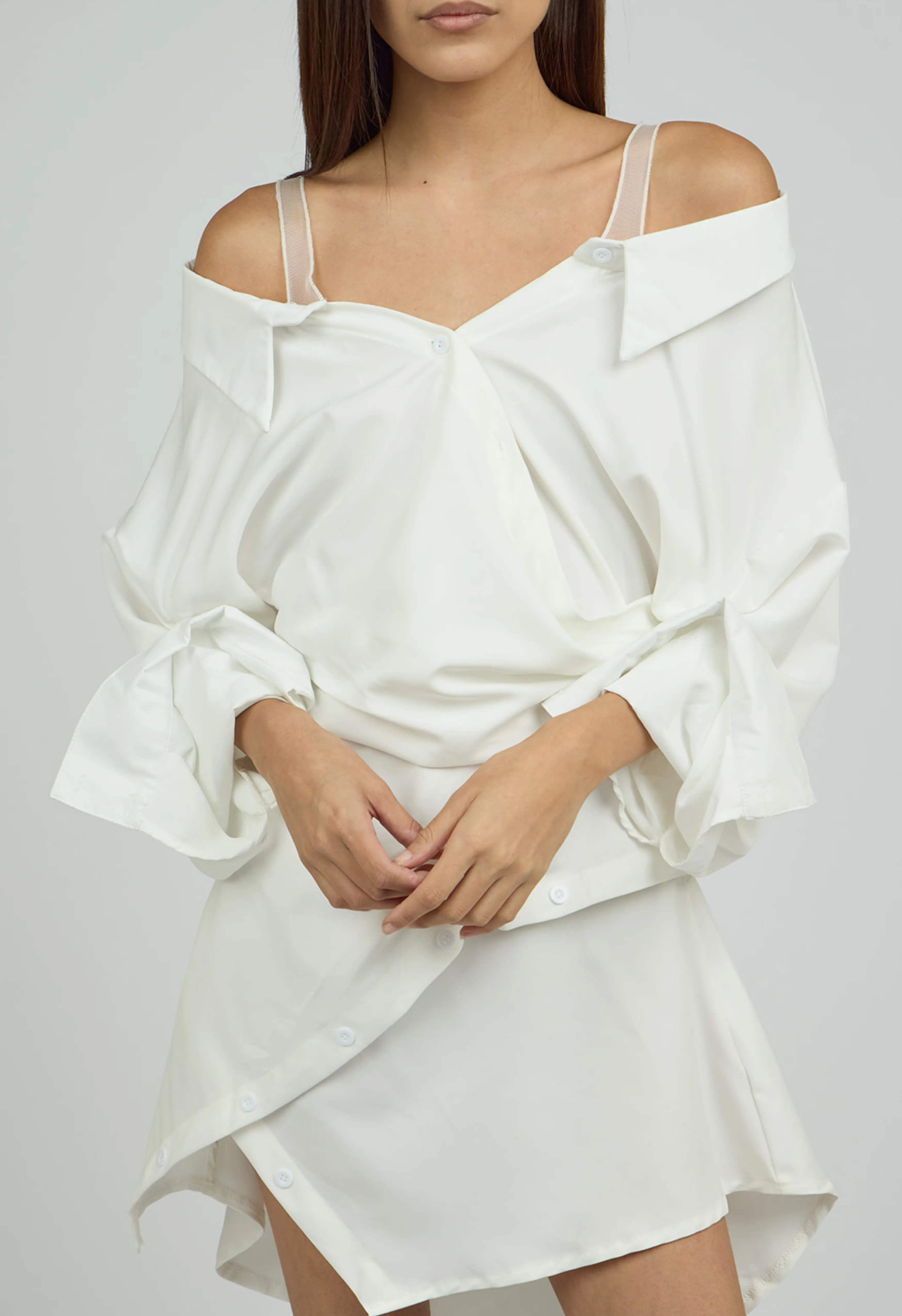 Aria Button Mini Shirt Dress