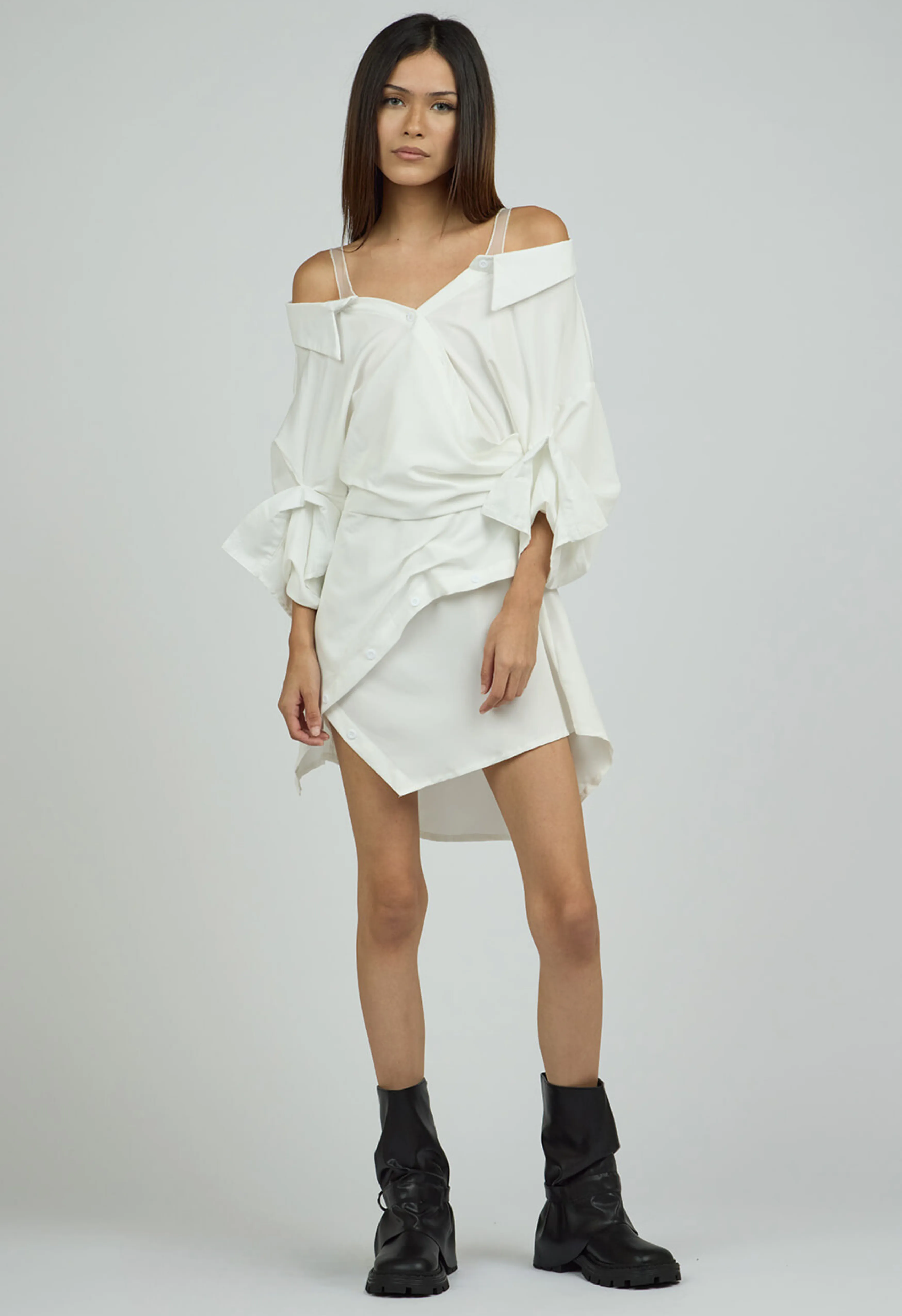 Aria Button Mini Shirt Dress