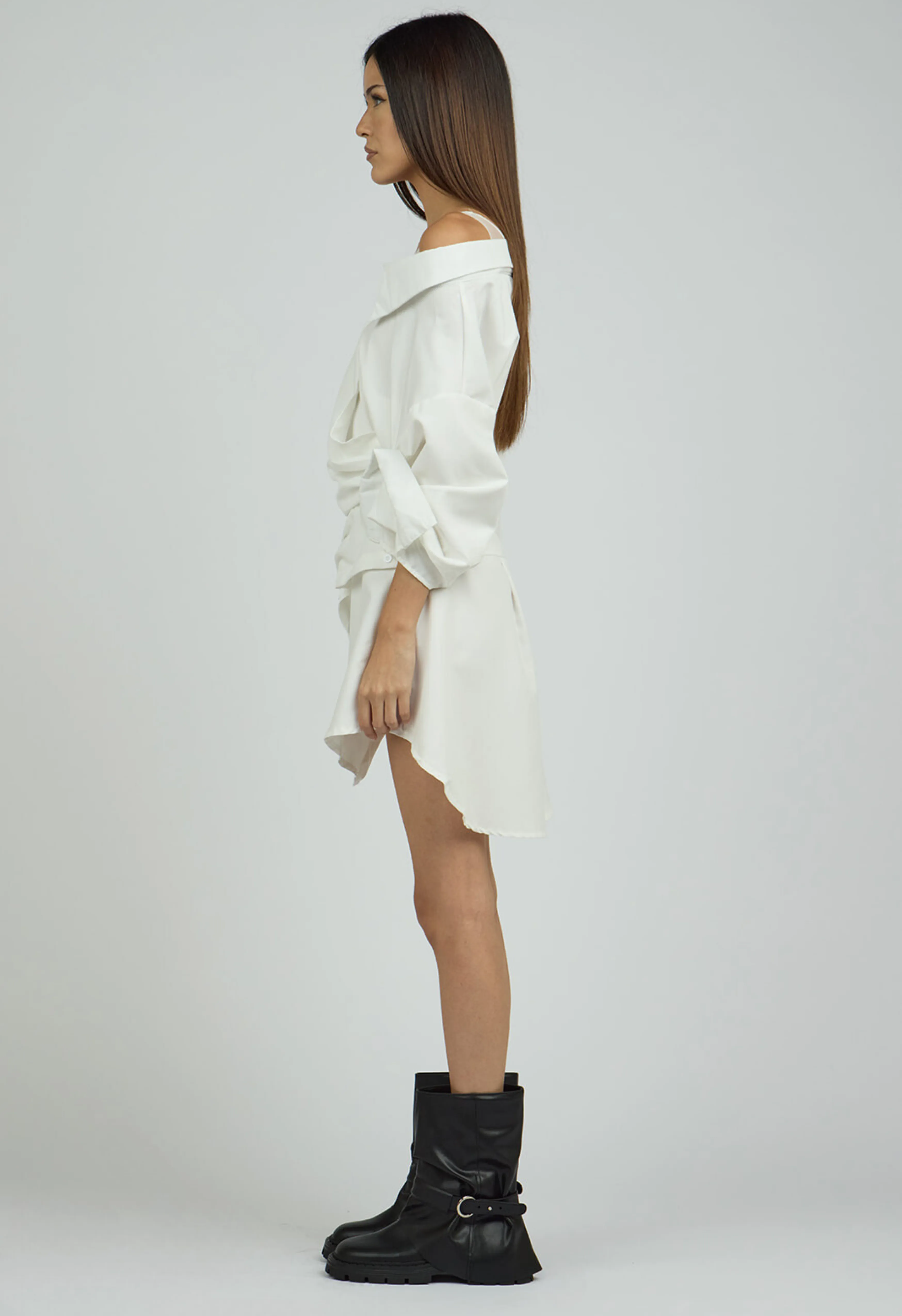 Aria Button Mini Shirt Dress