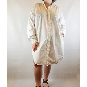 Assembly Label pre-owned white oversize long sleeve shirt dress size 14