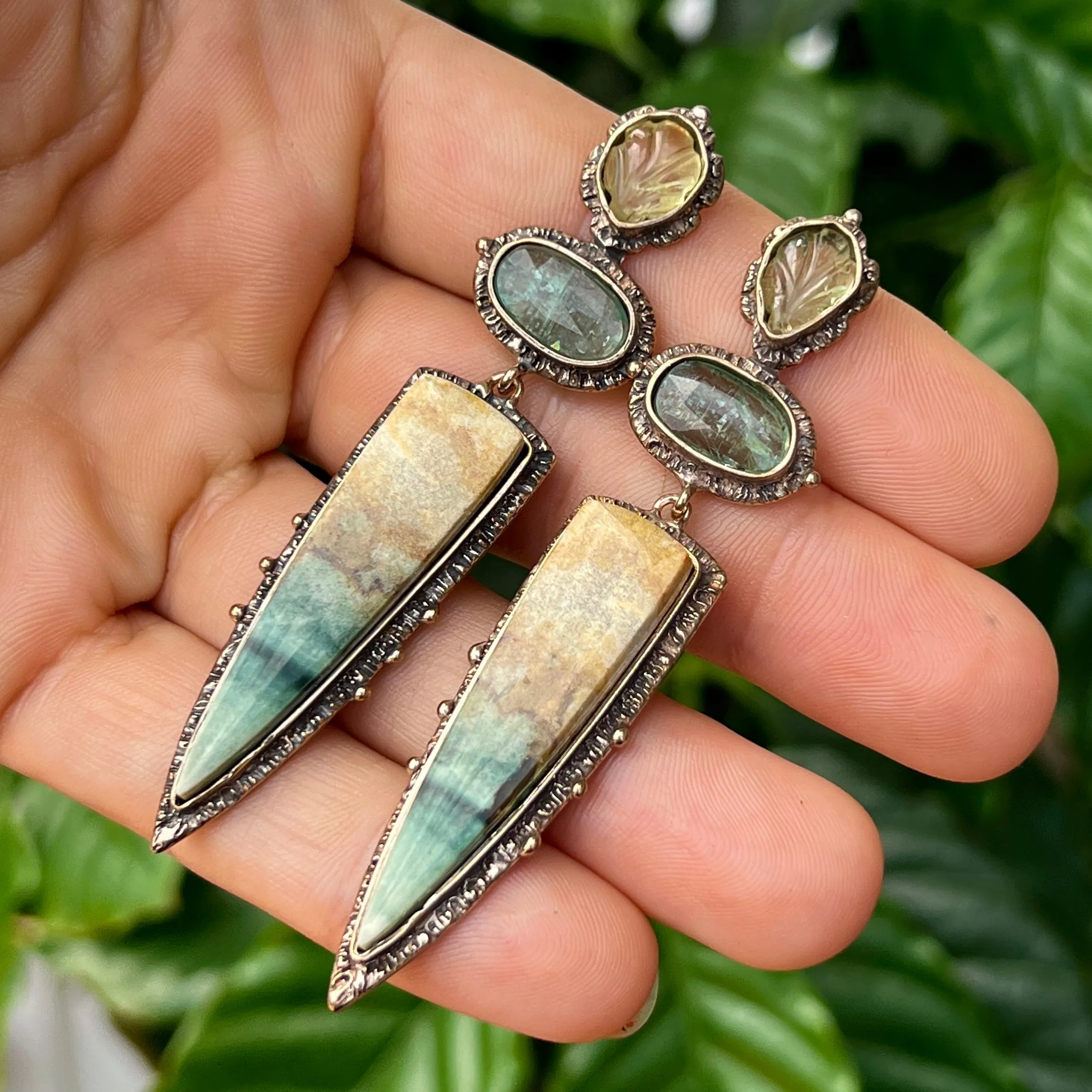 AVAILABLE PRE-ORDER- Jasper & Kyanite Earrings