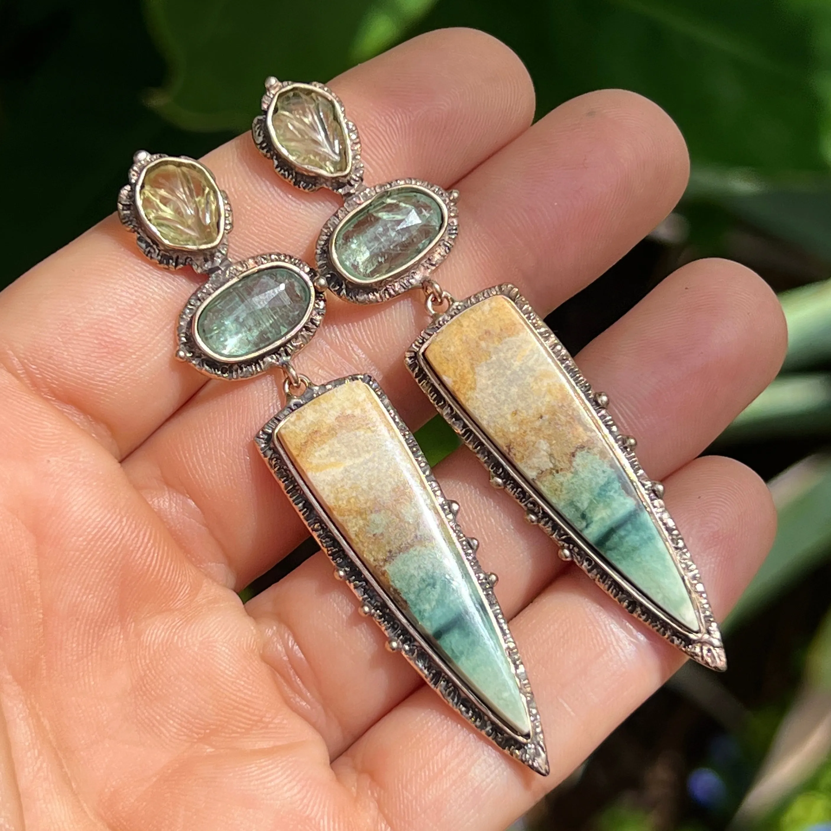 AVAILABLE PRE-ORDER- Jasper & Kyanite Earrings
