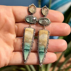 AVAILABLE PRE-ORDER- Jasper & Kyanite Earrings