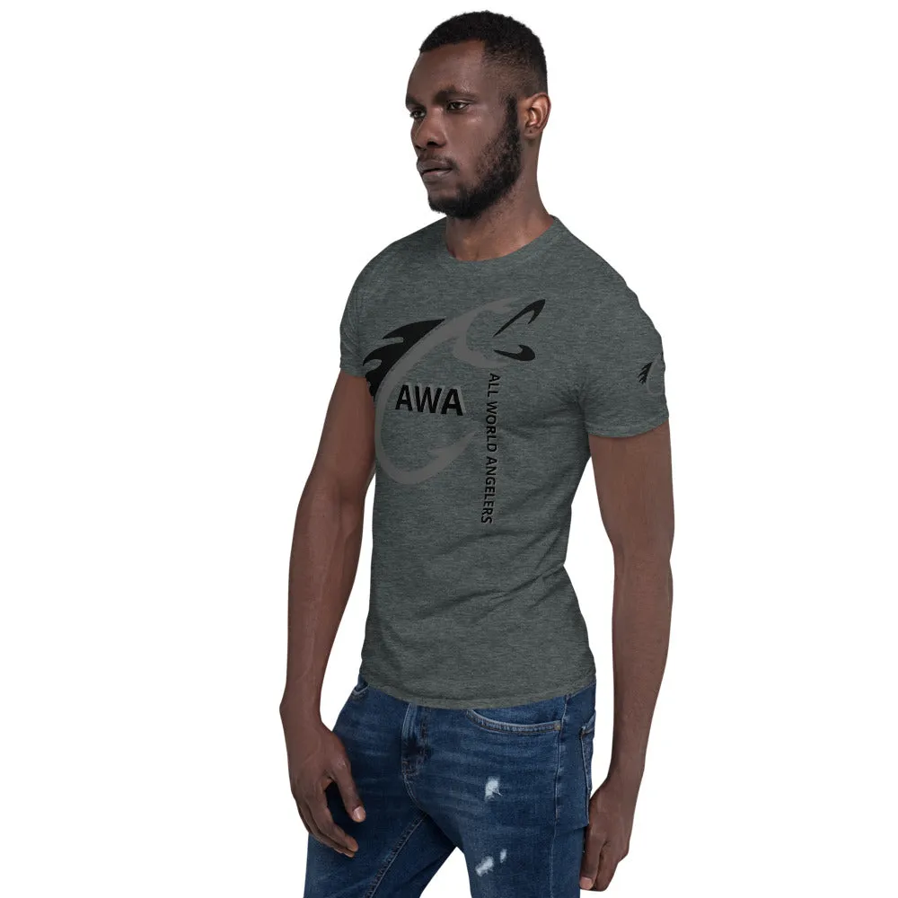 AWA All World Anglers Grey/Black Short-Sleeve Unisex T-Shirt