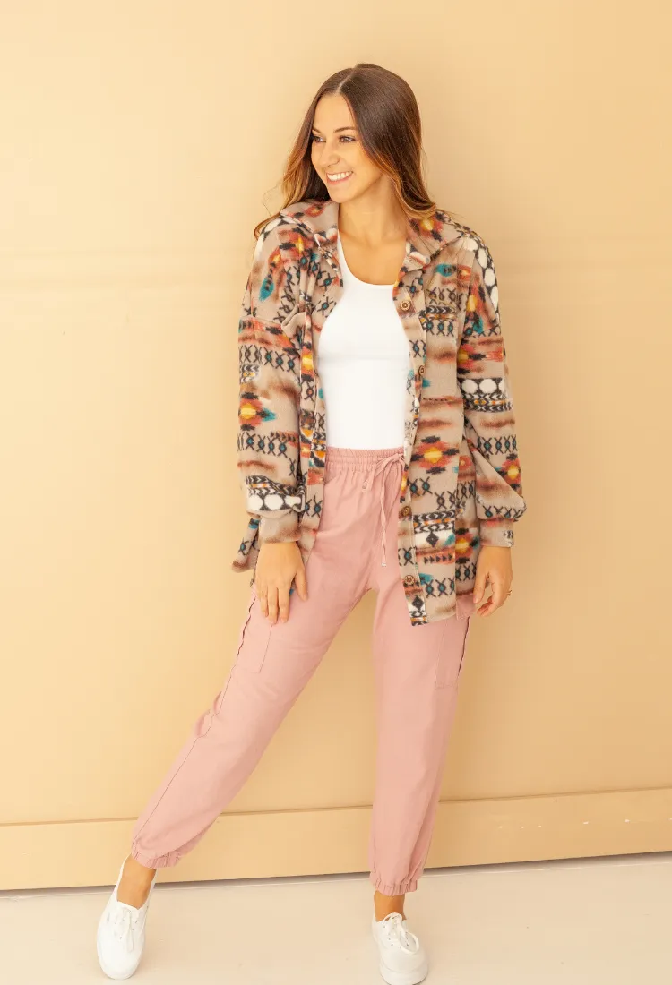 Aztec Print Shacket