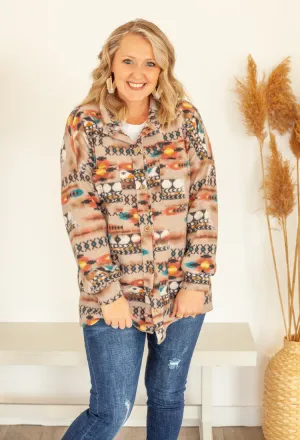 Aztec Print Shacket