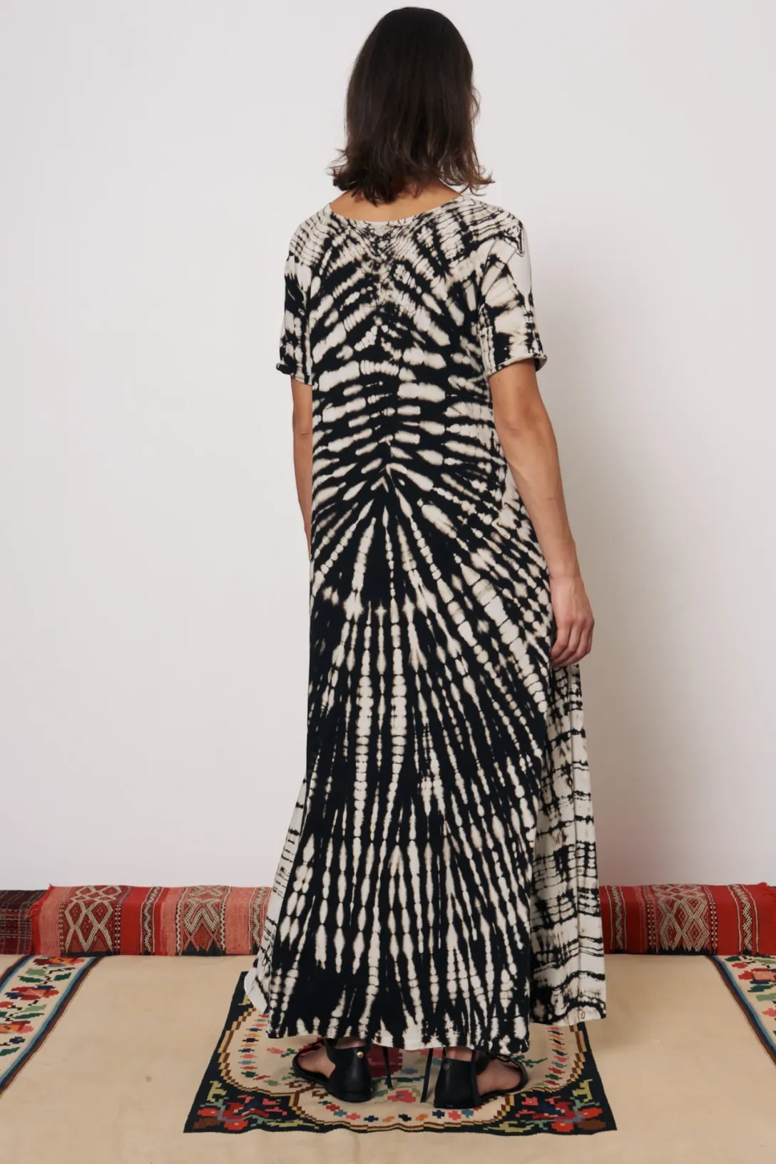 Bantu Maxi Dress | Black/Dirty White