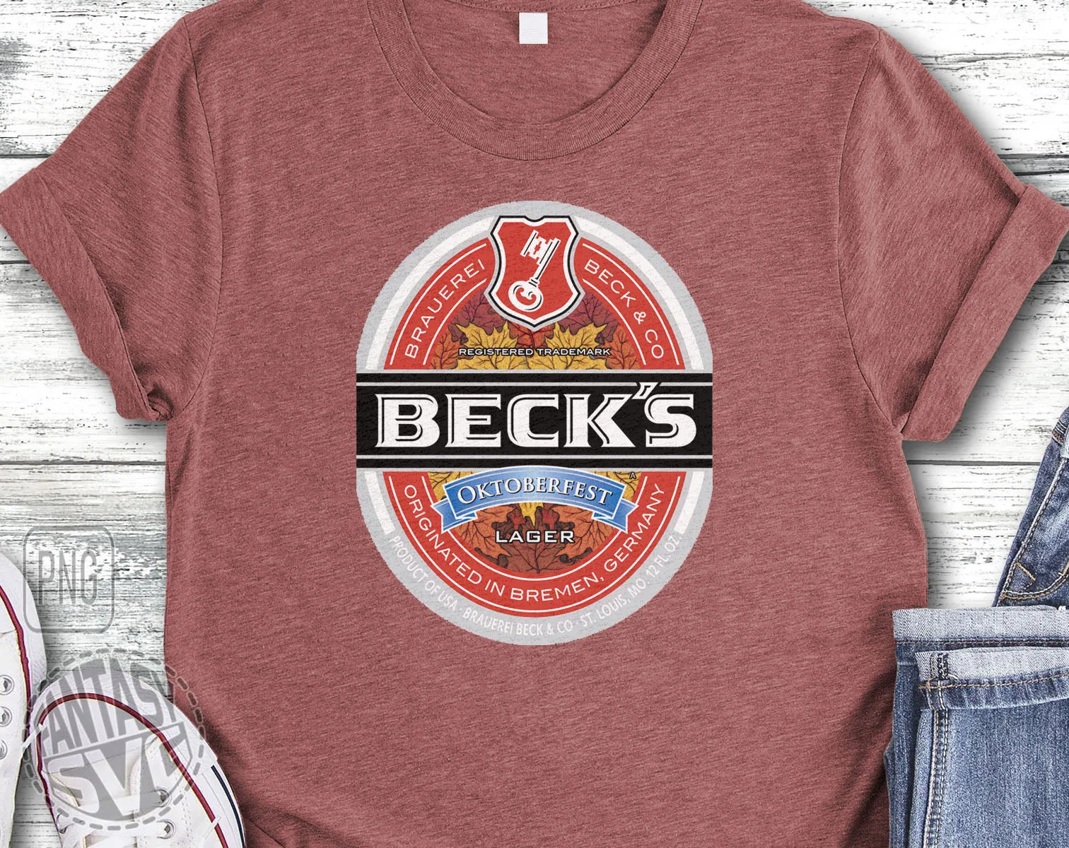 Beck's Beer Octoberfest Inspired Unofficial Logo Can Tumbler Wrap PNG File Printable