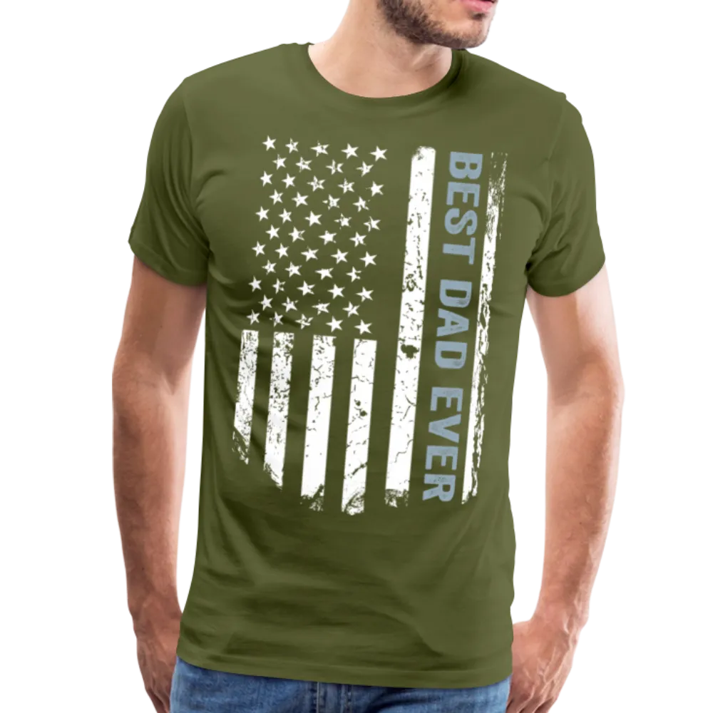 Best Dad Ever American Flag Men's Premium T-Shirt (CK1911)